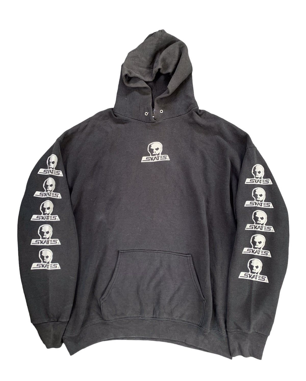 image of Skategang x Vintage 90's Skates Skateboard Skull Hoodies in Black, Men's (Size XL)