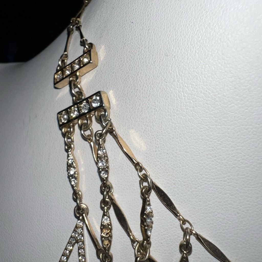 Vintage Sequin Jewelry Vintage Gold and Crystal Collar Statement Nec Size ONE SIZE - 6 Thumbnail