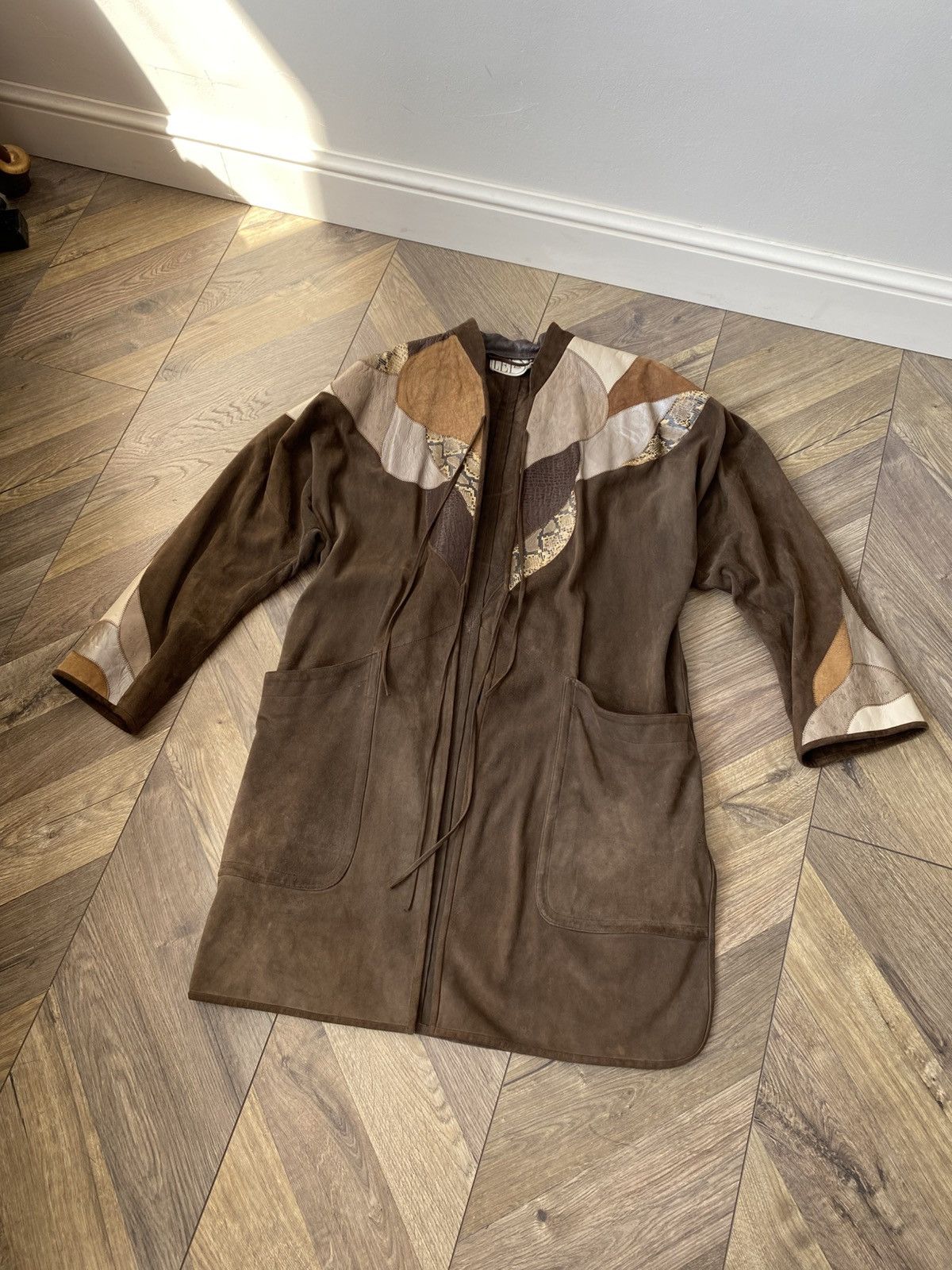 Genuine Leather Vintage Leda Suede Leather Patchwork Coat Size US M / EU 48-50 / 2 - 3 Thumbnail