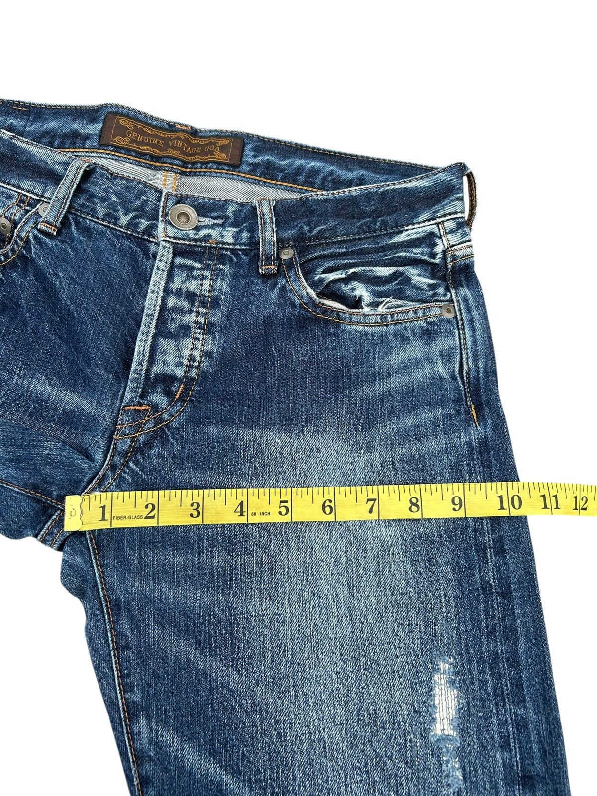 GOA G.O.A Selvedge Japanese Punk Distressed Denim Jeans Size US 31 - 16 Thumbnail