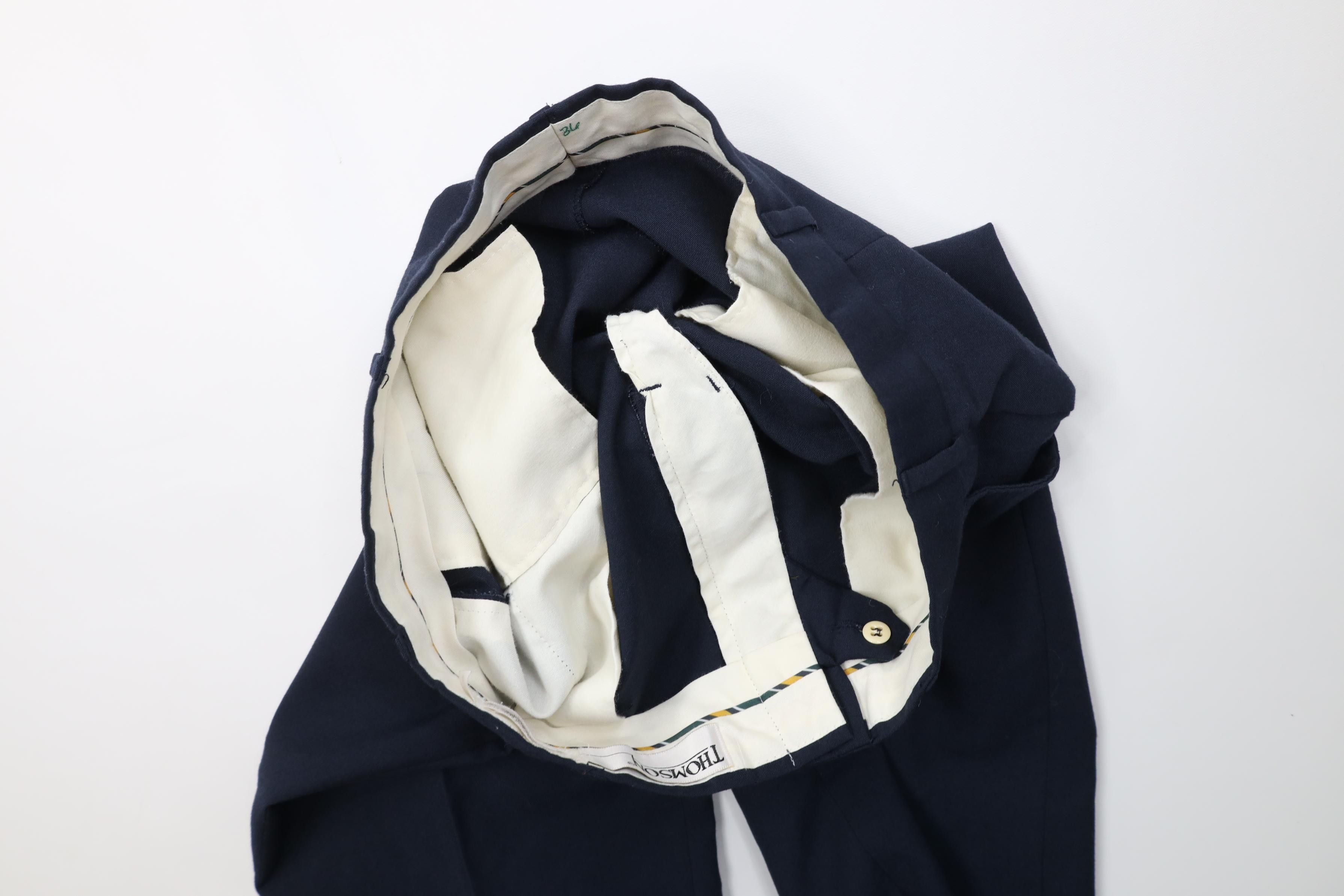 Vintage Vintage 90s Streetwear Knit Wide Leg Chino Pants Navy Blue Size US 36 / EU 52 - 8 Thumbnail