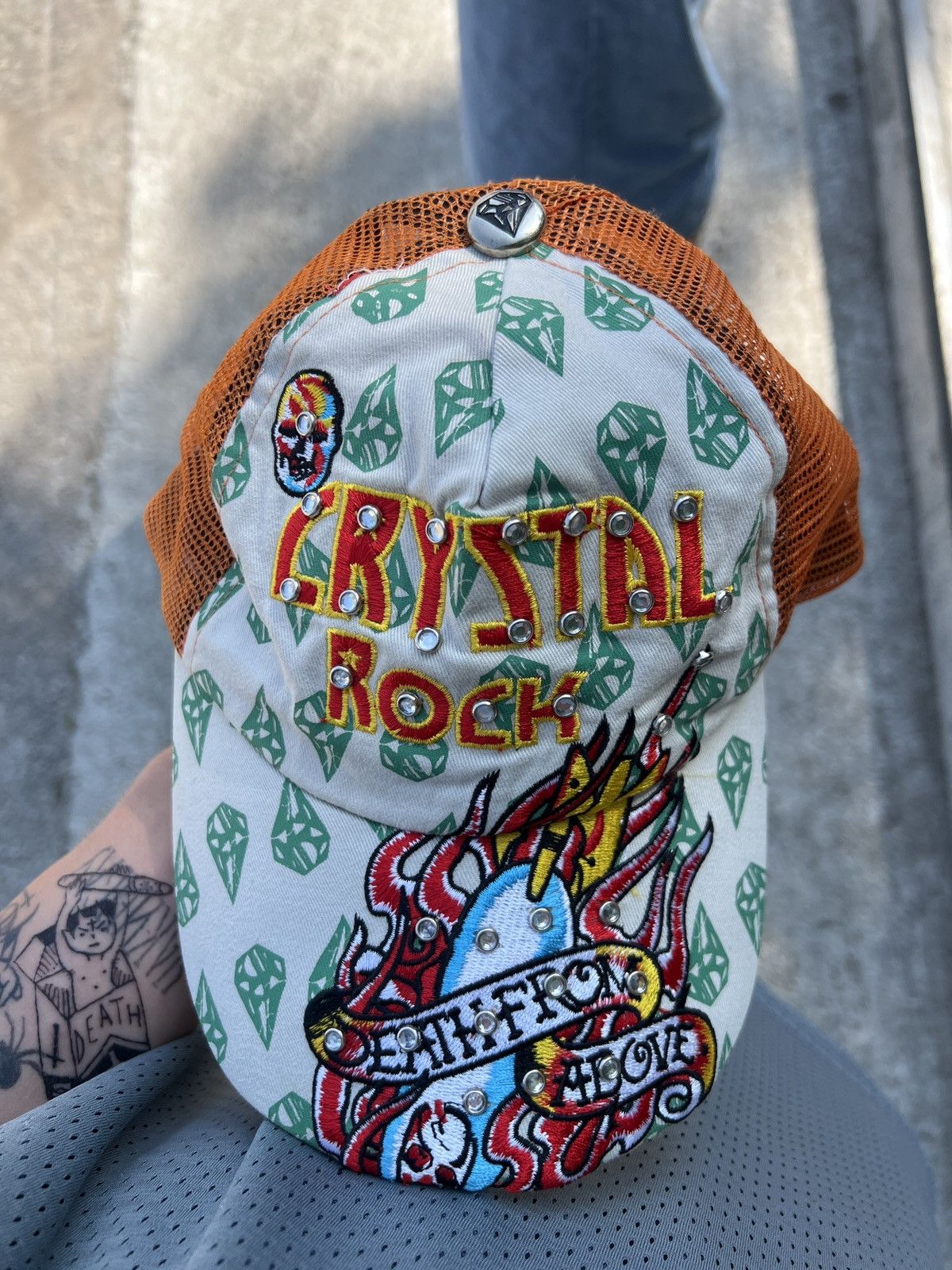 00's Christian Audigier キャップ Ed Hardy 白 00's Christian