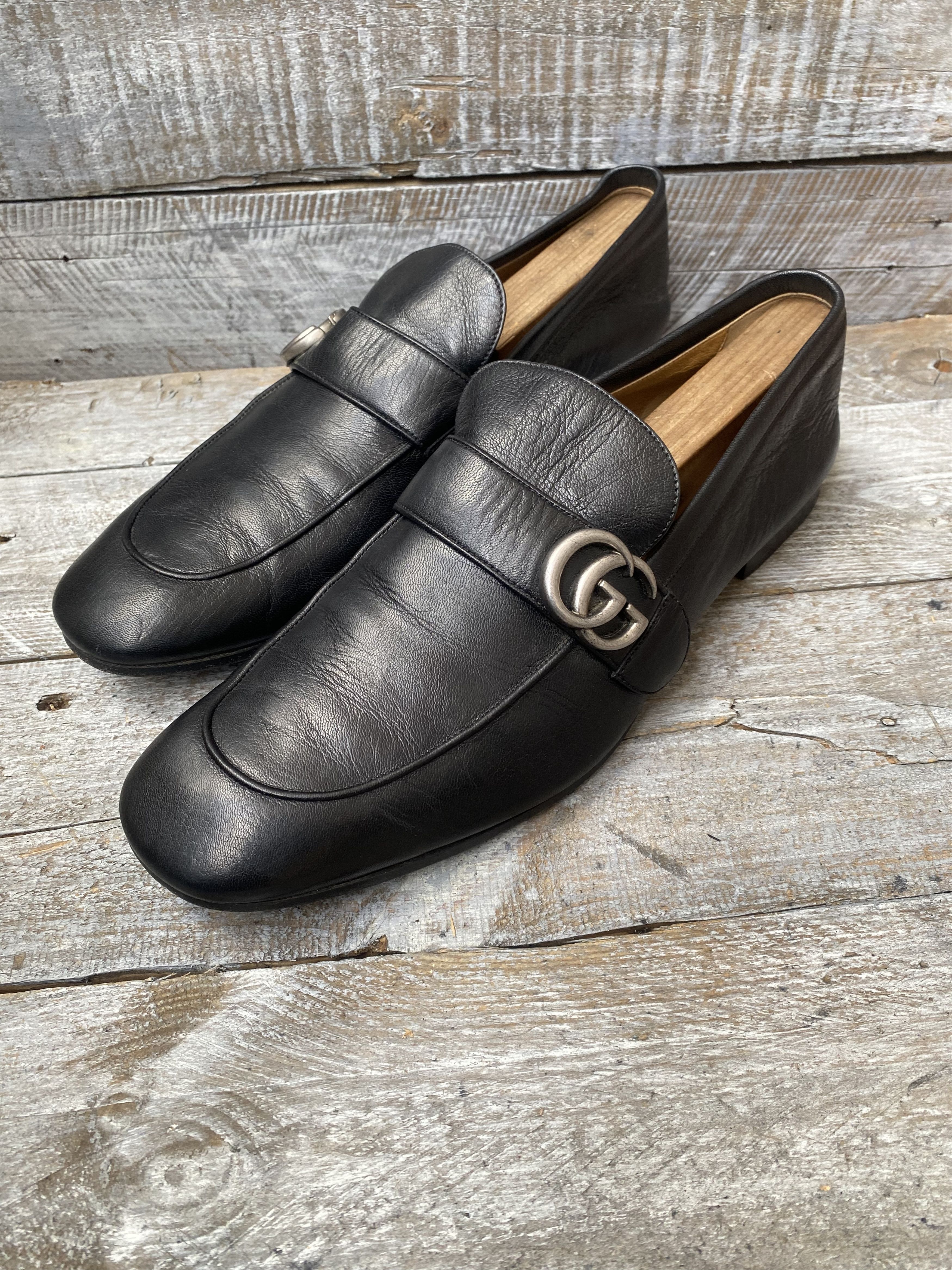Gucci Gucci GG logo loafer horsebit black leather loafer uk 10 Size US 11 / EU 44 - 4 Thumbnail