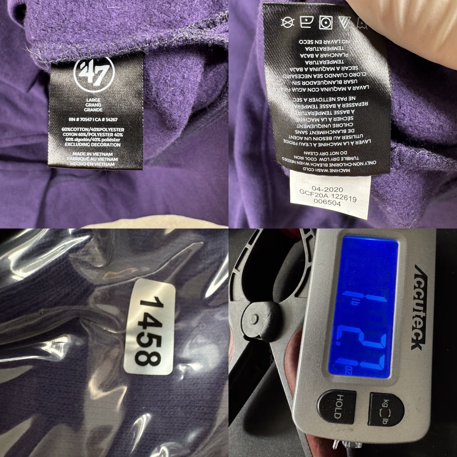 Logo 7 Washington Huskies Football Hooded Sweatshirt Mens L Purple W Logo Zip Mock Neck Size US L / EU 52-54 / 3 - 8 Thumbnail