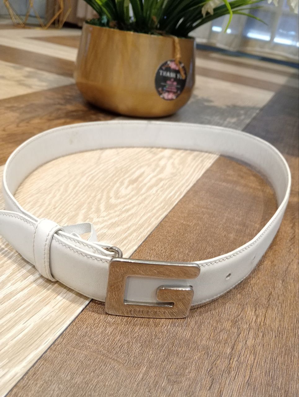 Gucci LUXURY GUCCI WHITE LEATHER BELT Size ONE SIZE - 3 Thumbnail