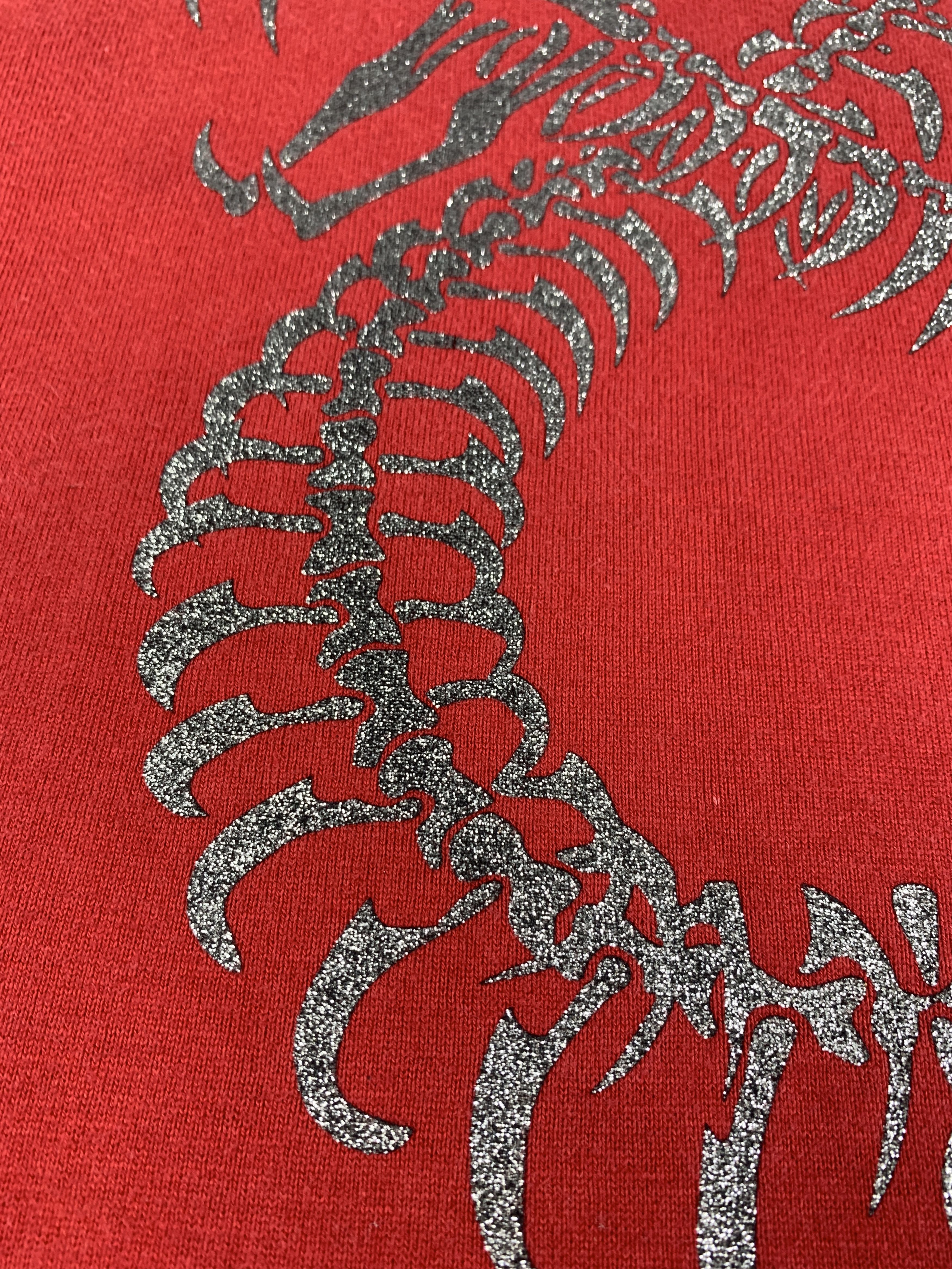 Japanese Brand 2000s Blue Surf Red Snake Skeleton Glitters Baby Tee (S) Size S / US 4 / IT 40 - 5 Thumbnail