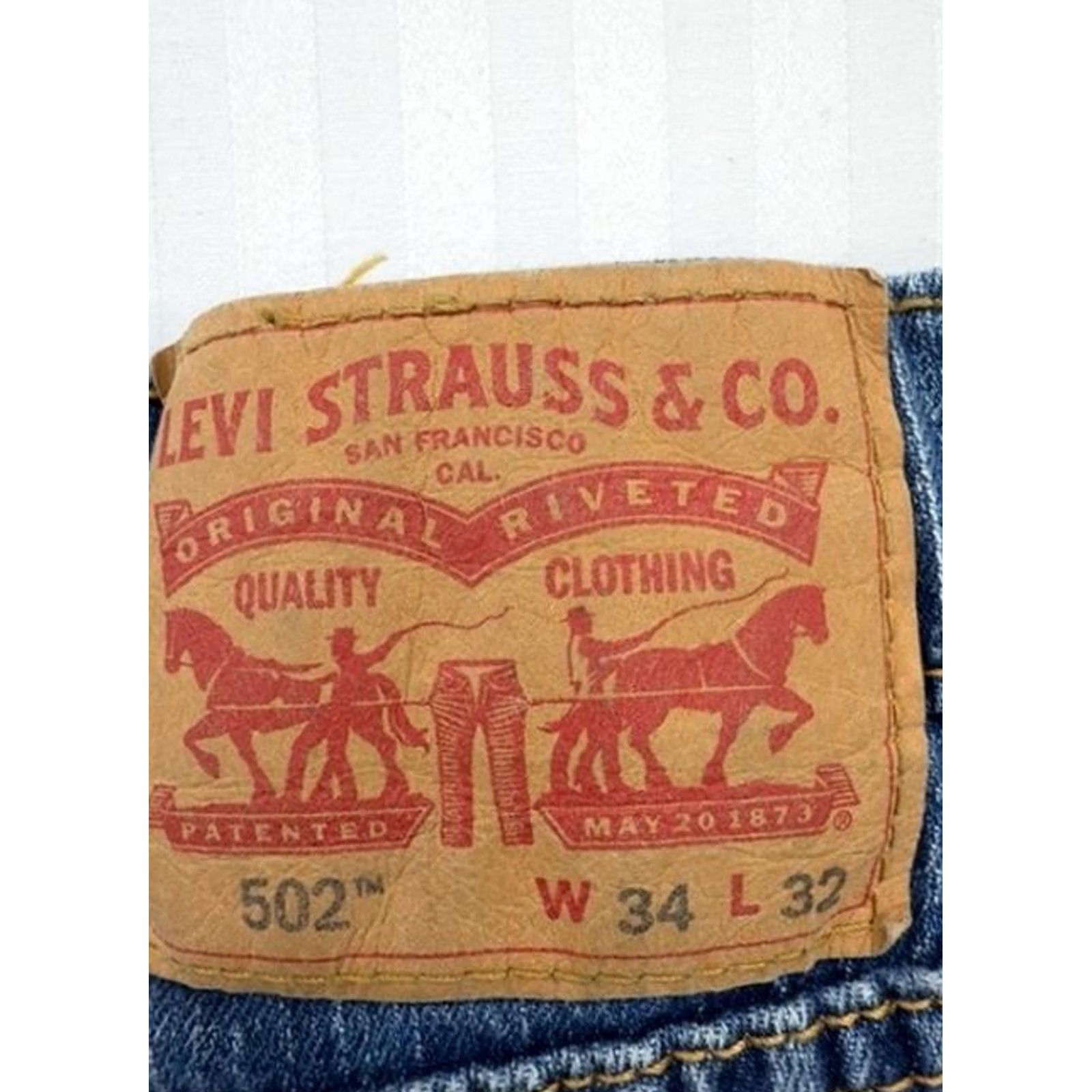 Levi's Levi's 502™ Men’s Blue Jeans 34x32 Taper Regular Denim Cotton Blend Waist 34 Inseam 32 Color Blue Model 502™ Signature Orange Tab Mens Jeans 502™ Size US 34 / EU 50 - 3 Thumbnail