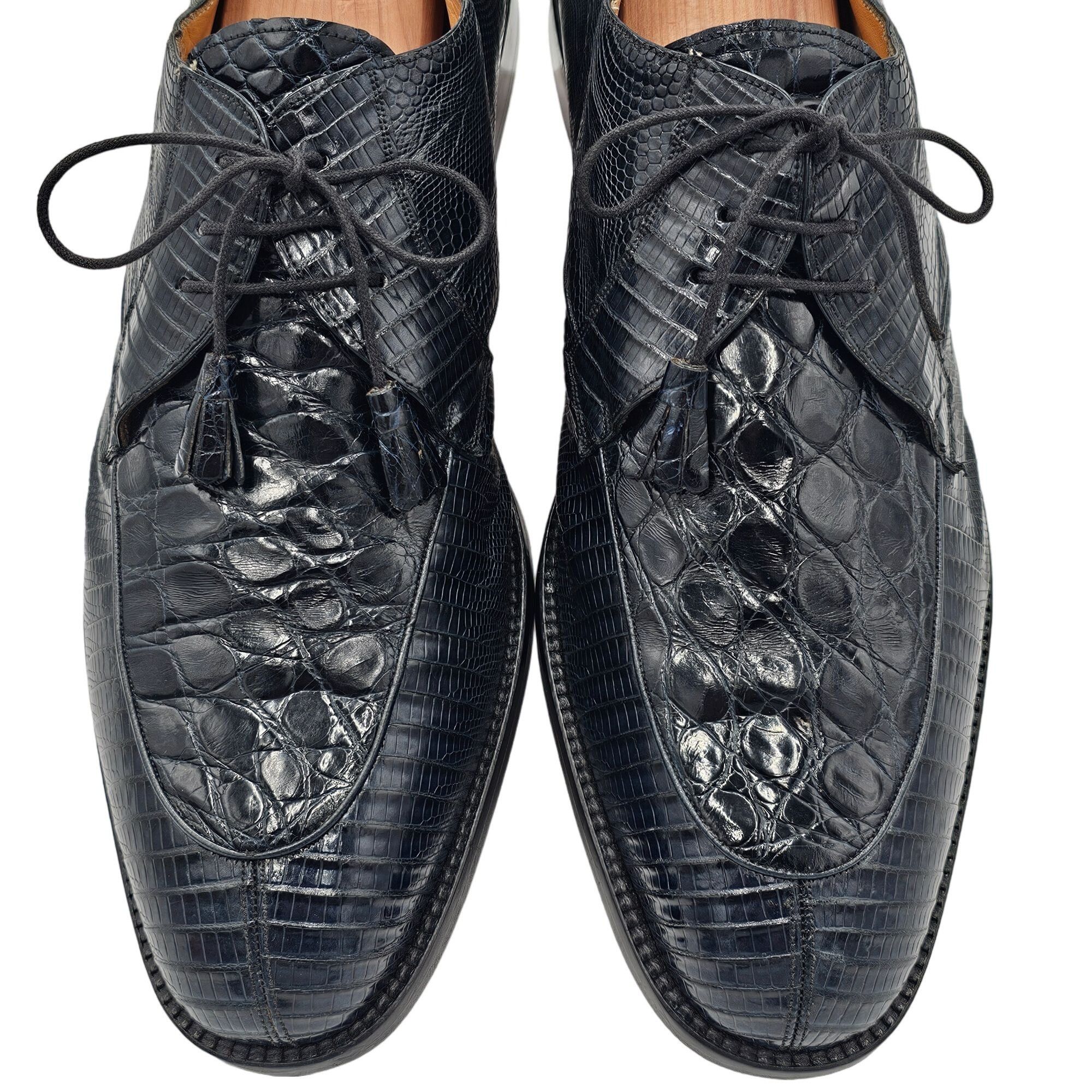 Other Vintage Exotic Black Teju Lizard and Alligator Men 15 Paolo Size US 15 / EU 48 - 1 Thumbnail