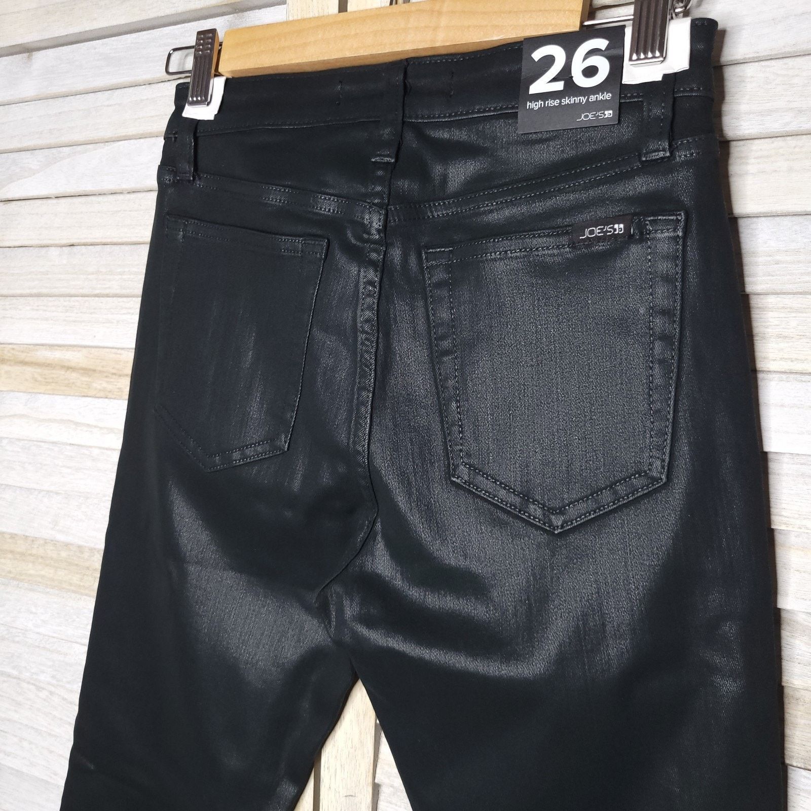Anthropologie NWT JOE’s Coated High Rise Skinny Jeans 26 Charlie raw hem Size 26" / US 2 / IT 38 - 5 Thumbnail