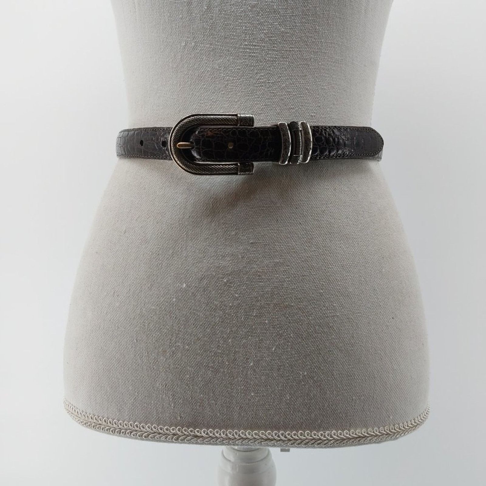 Brighton Vintage Brighton Classic Brown Genuine Leather Belt Size 26 - 7 Thumbnail