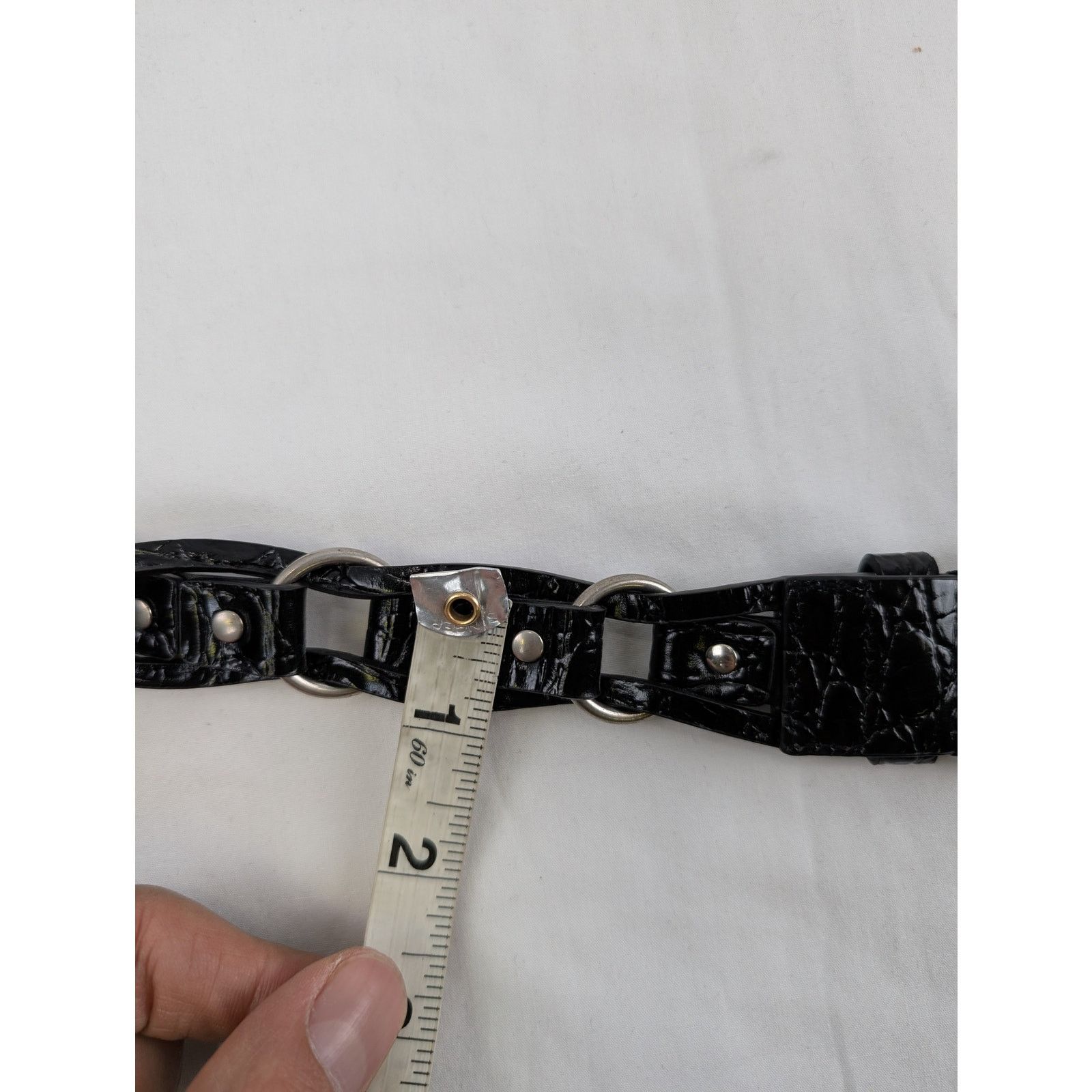 Saint Laurent Paris o1rshd1 Q:2 / Size:100/ Motorcycle Buckle Braided Belt Size 40 - 10 Thumbnail