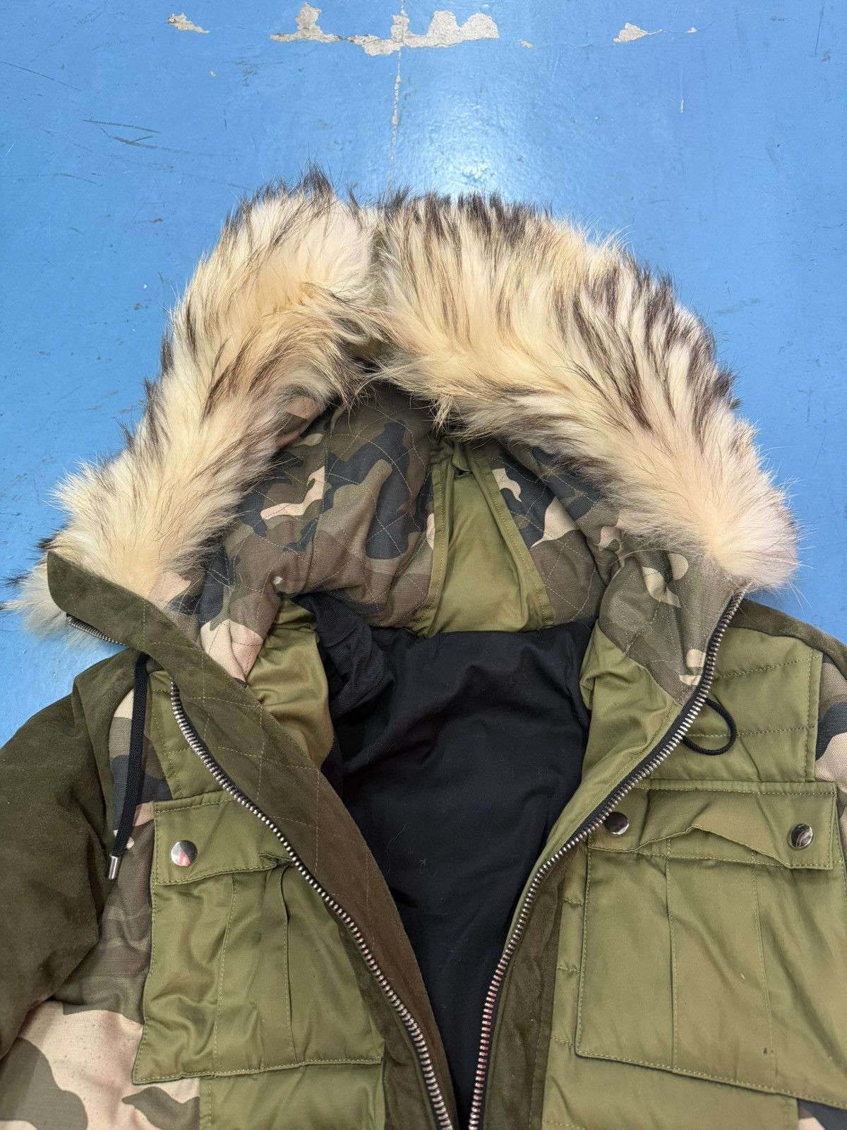 Balmain BALMAIN FW14 FUR TRIM CAMO PRINT QUILTED JACKET Size US XXL / EU 58 / 5 - 5 Thumbnail