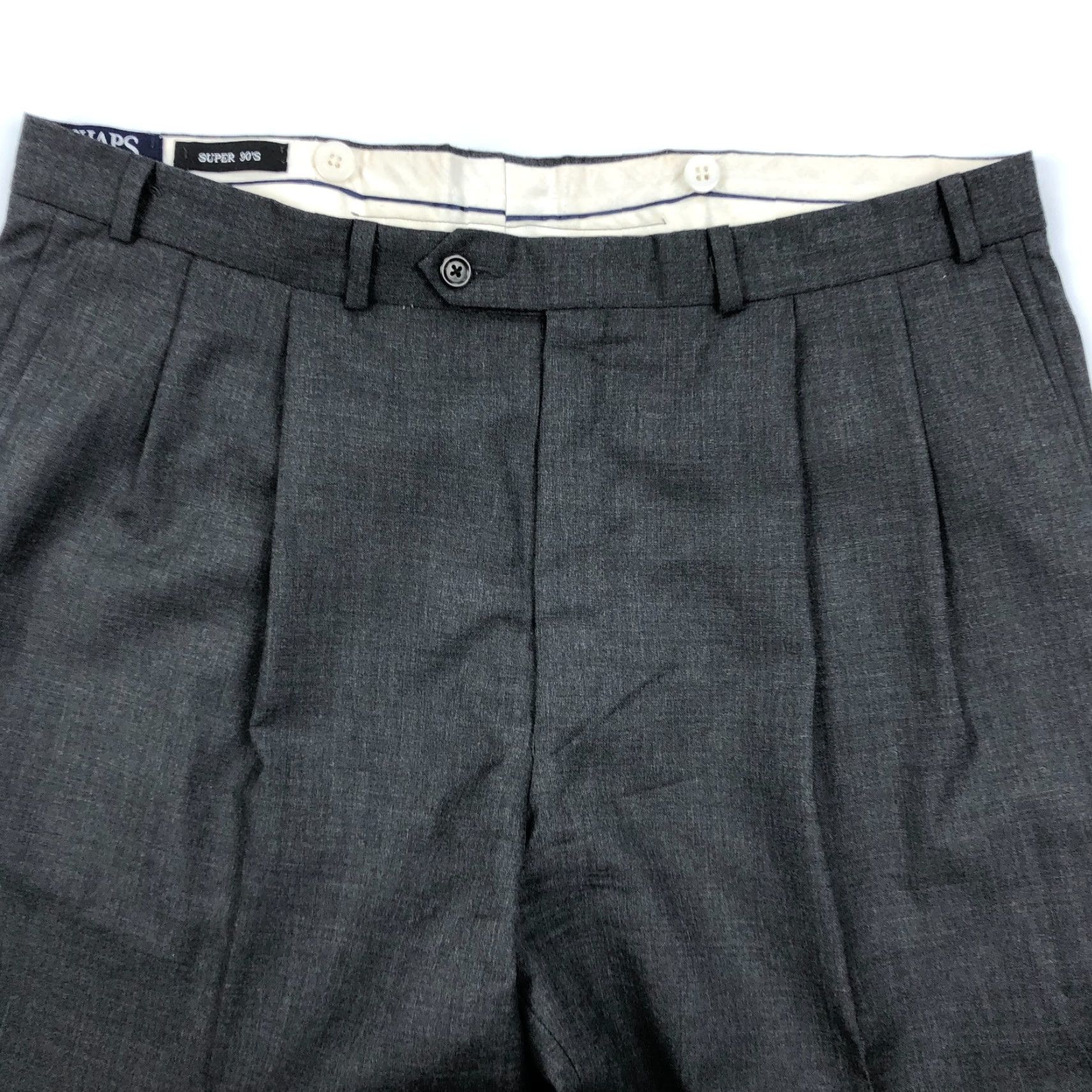 Ralph Lauren Ralph Lauren Chaps Dress Pants Mens 38x29 Wool Gray Solid Regular Front Pleated Vintage: No City Preppy 90s Mens Dress Pants Size US 38 / EU 54 - 5 Thumbnail