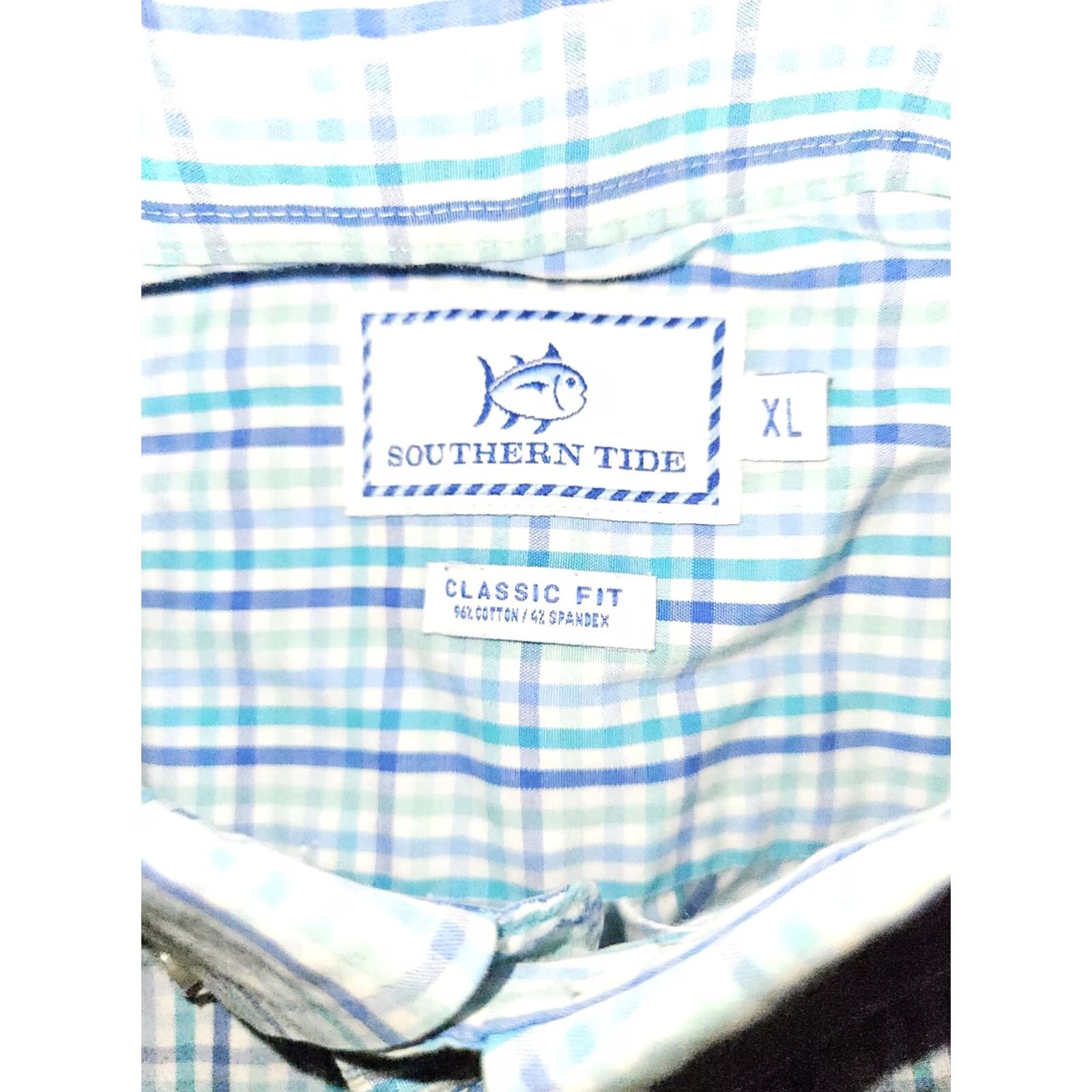 Southern Tide Southern Tide Button-Down Shirt XL Classic Fit Long Sleeve Plaid Check Blue Mens Button-Up Collared 52 in Chest Regular Colorful Preppy Size US XL / EU 56 / 4 - 2 Thumbnail