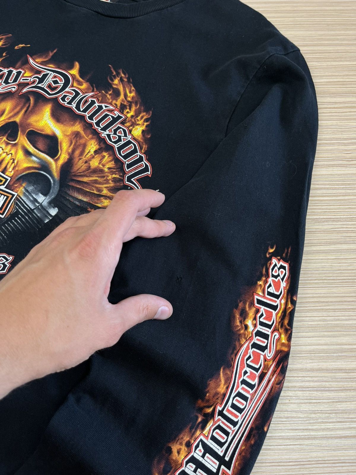 Harley Davidson × Vintage Harley davidson longsleeve shirt flame Size US M / EU 48-50 / 2 - 7 Thumbnail