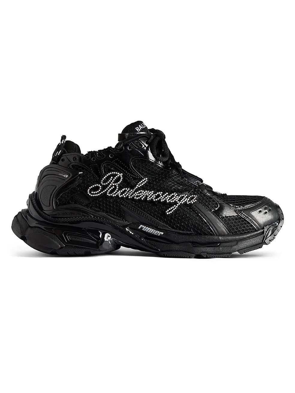 Balenciaga o1mt1gz0226 Runner Sneakers with Rhinestones In Black Size US 8 / IT 38 - 1 Thumbnail