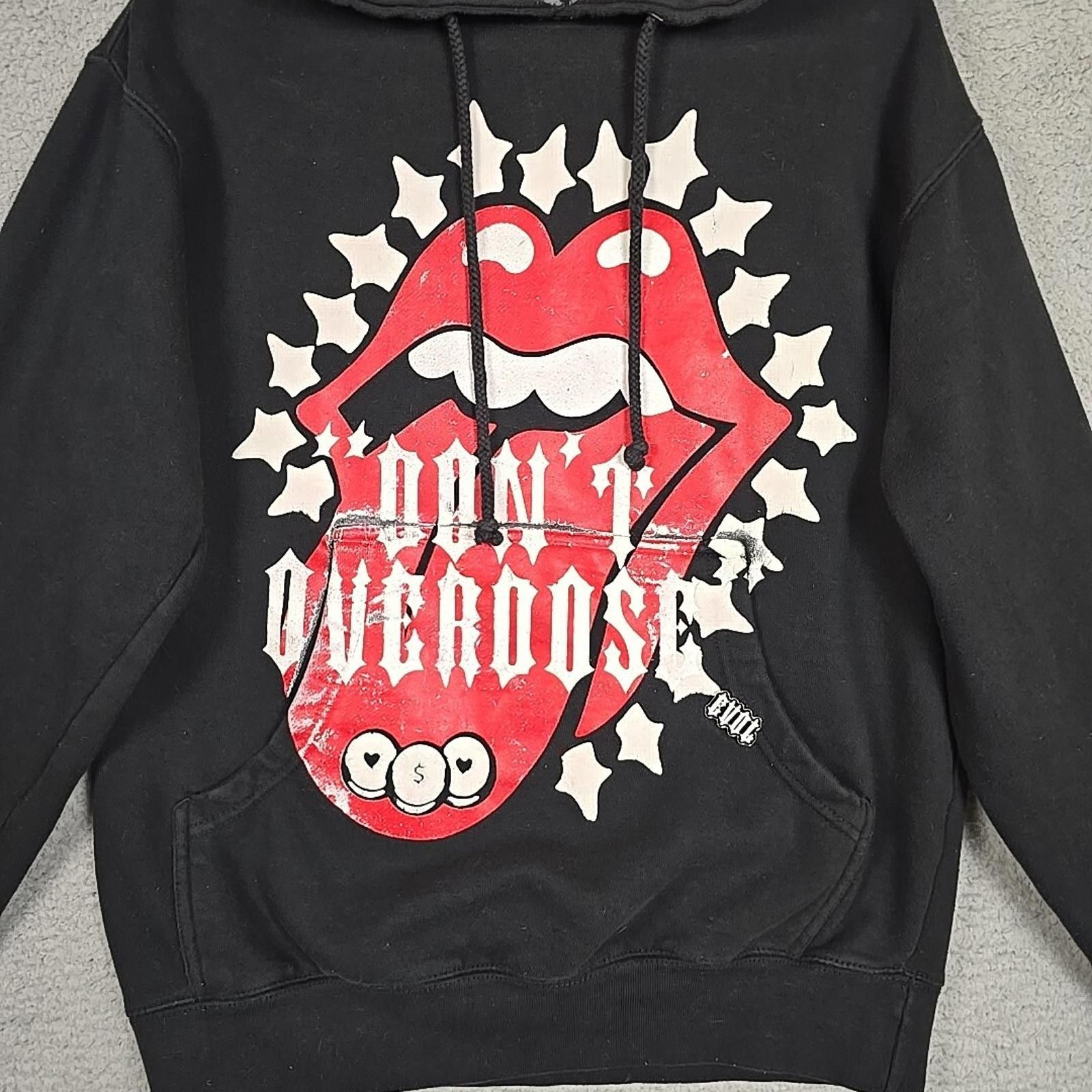 Vintage Evol Love Is A Drug Hoodie Black/ Red Size XS Size US XS / EU 42 / 0 - 2 Thumbnail