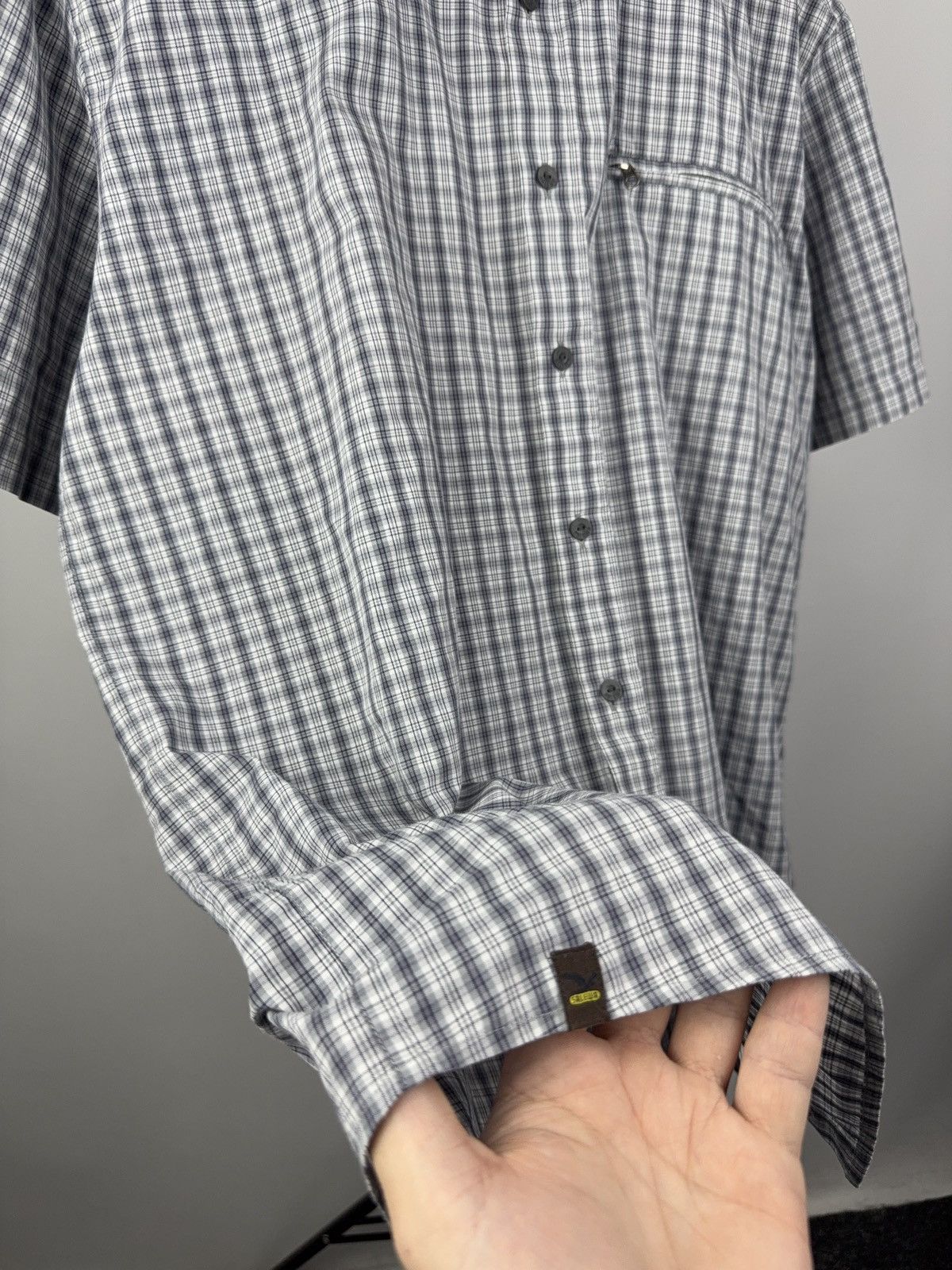 SALEWA Salewa Gorpcore Outdoor Hiking Shirt Grey Plaid Zip Pocket Size US XL / EU 56 / 4 - 2 Thumbnail