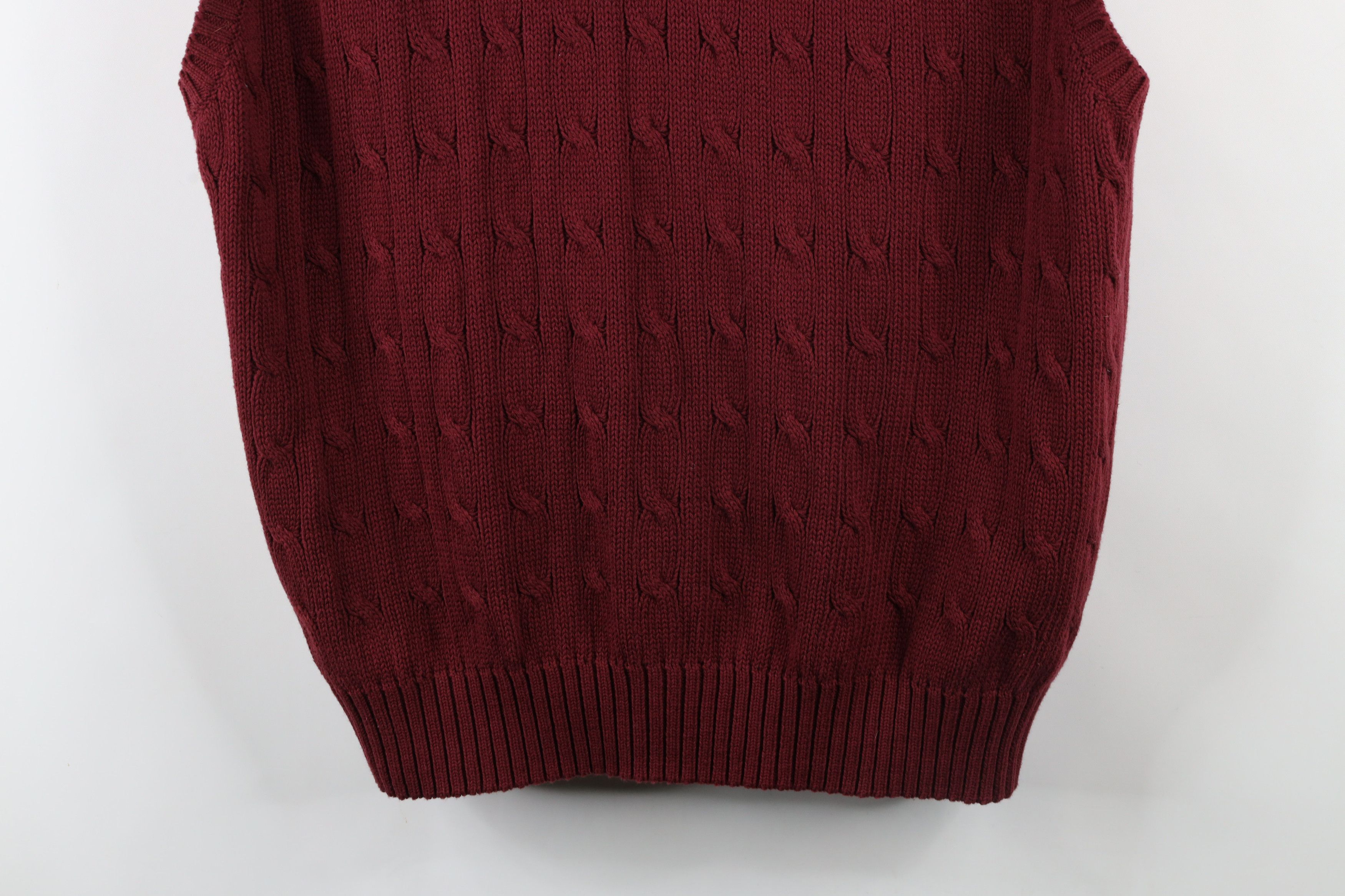 Vintage Deadstock Vintage 90s Streetwear Cable Knit Sweater Vest Red Size US XL / EU 56 / 4 - 3 Thumbnail