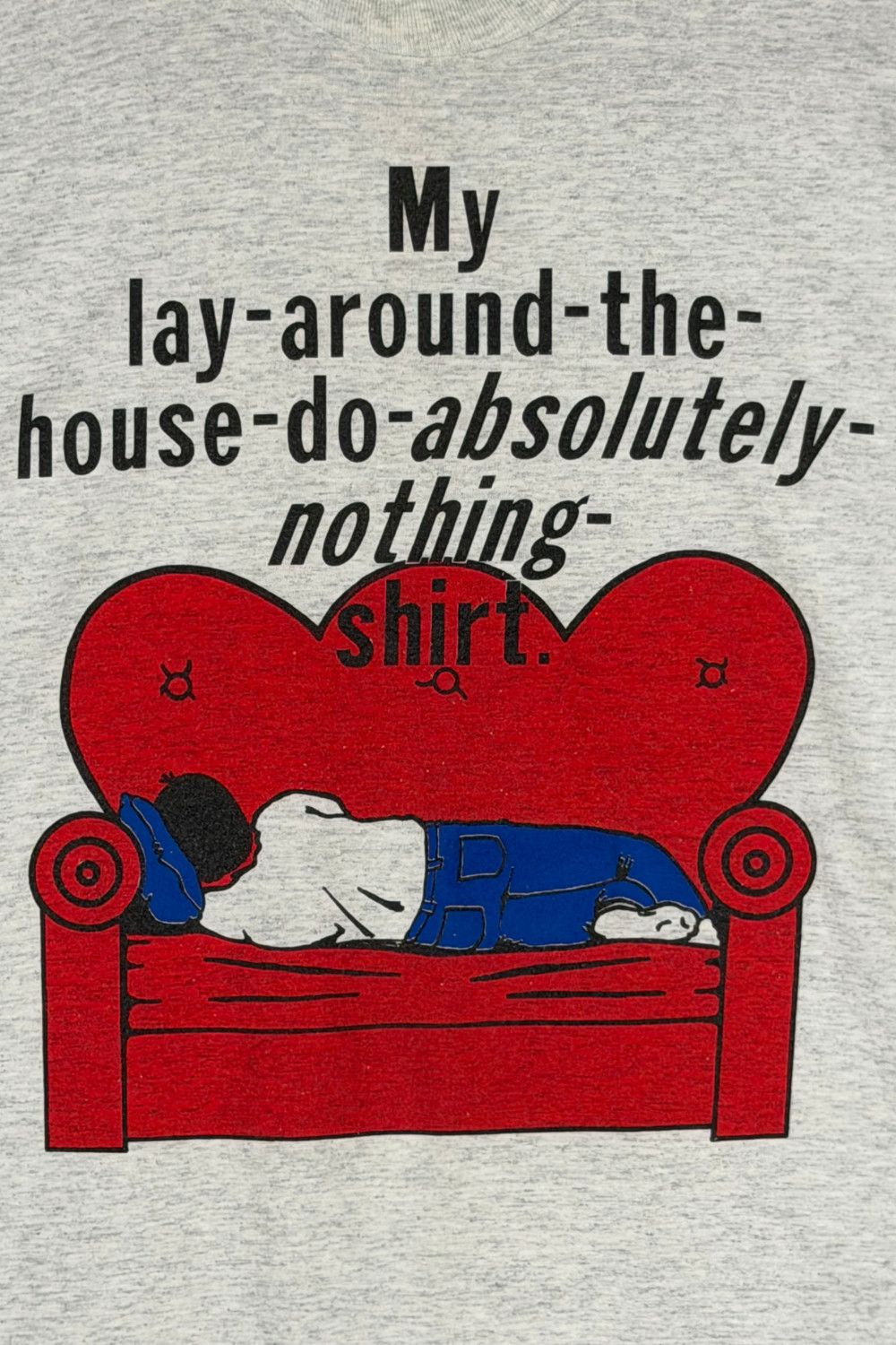 Vintage Vintage 90s Lazy Couch Graphic T-Shirt Irony Tee Size US M / EU 48-50 / 2 - 4 Thumbnail