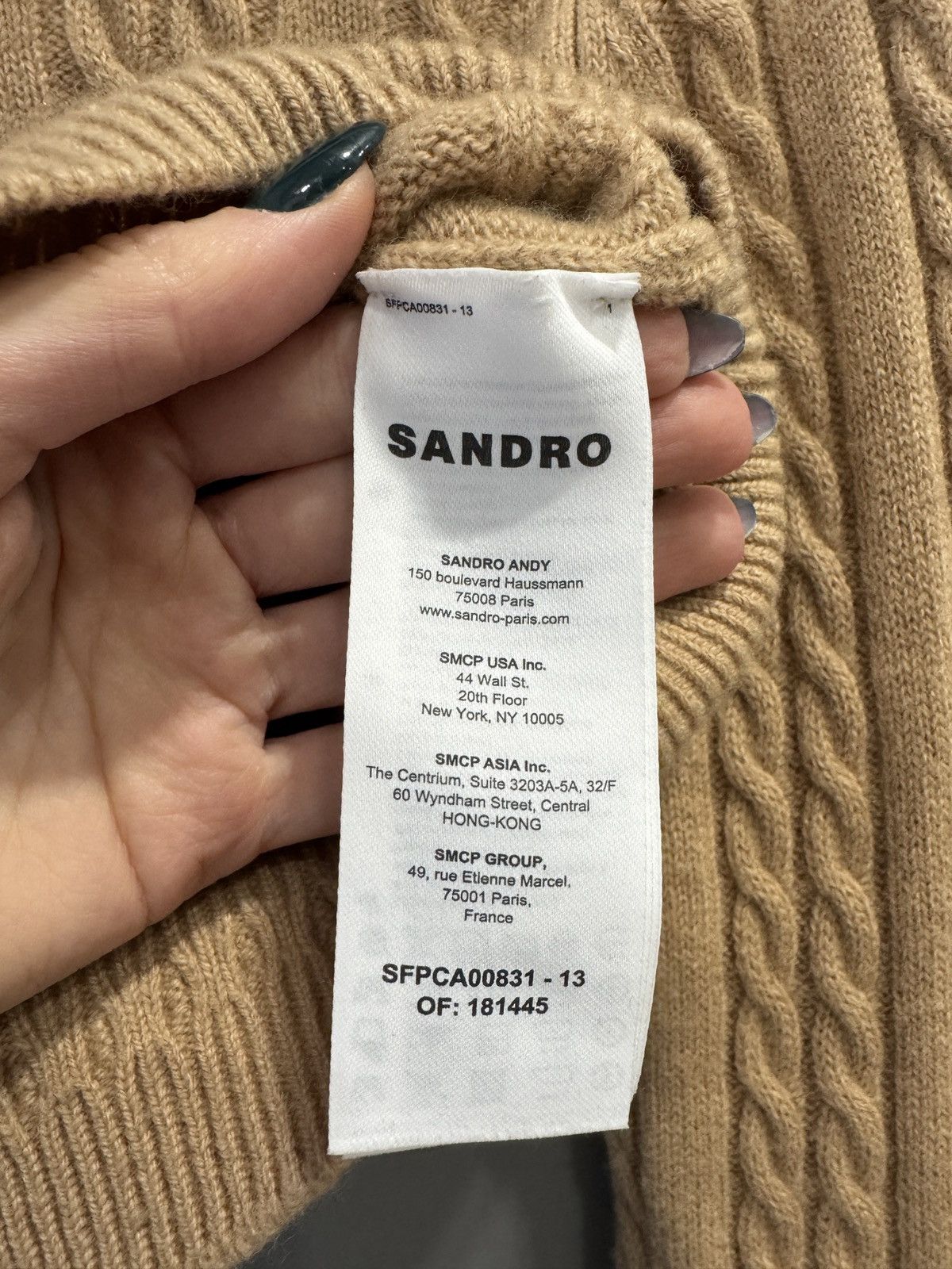 Sandro Sandro Cheryl Cabel Knit Cropped Wool and Cashmere Cardigan Size XXS / US 00 / IT 34 - 8 Thumbnail