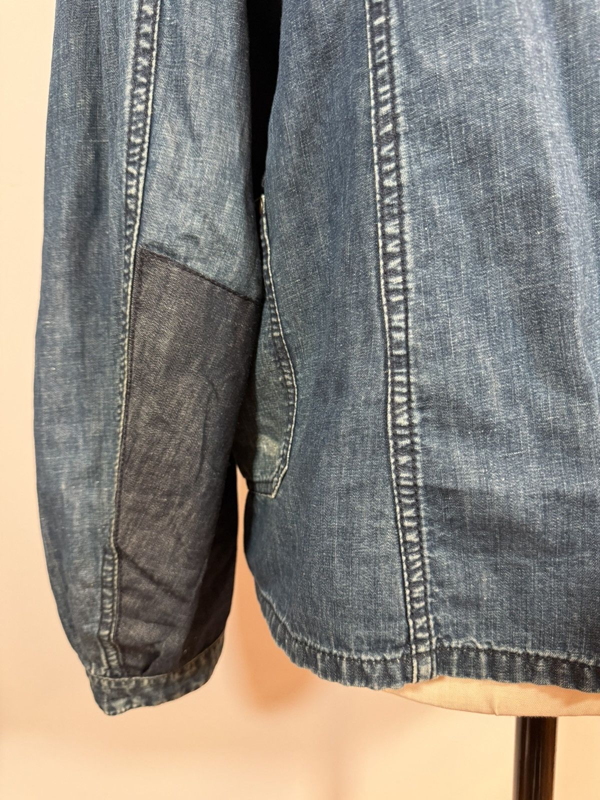 Yves Saint Laurent YSL SS2007 Cotton-Linen Denim Patchwork Chore Jacket - IT 54 Size US L / EU 52-54 / 3 - 13 Thumbnail