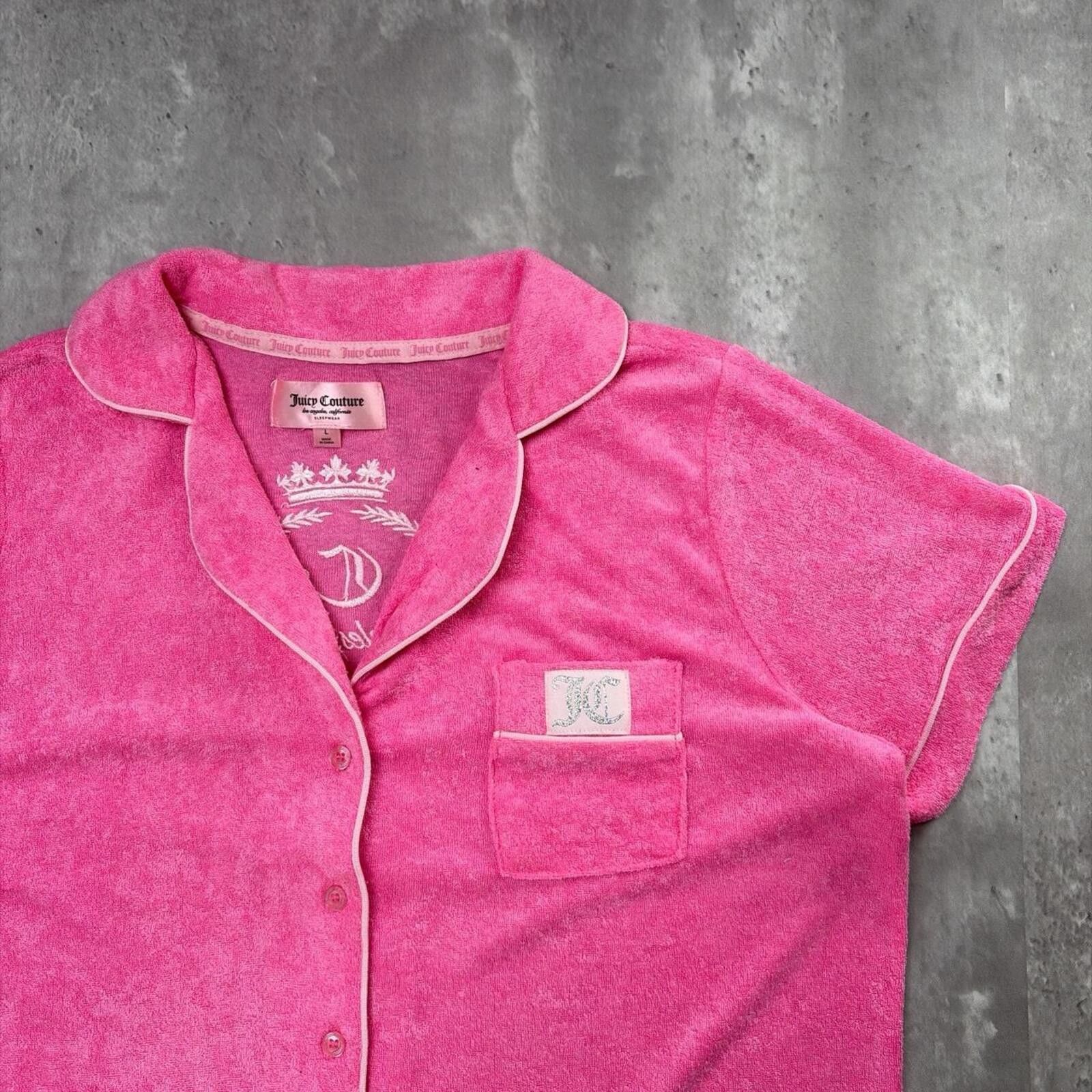 Juicy Couture Jeans Y2K Pink Juicy Couture Grunge Velvet Sleepwear Top Size ONE SIZE - 6 Thumbnail