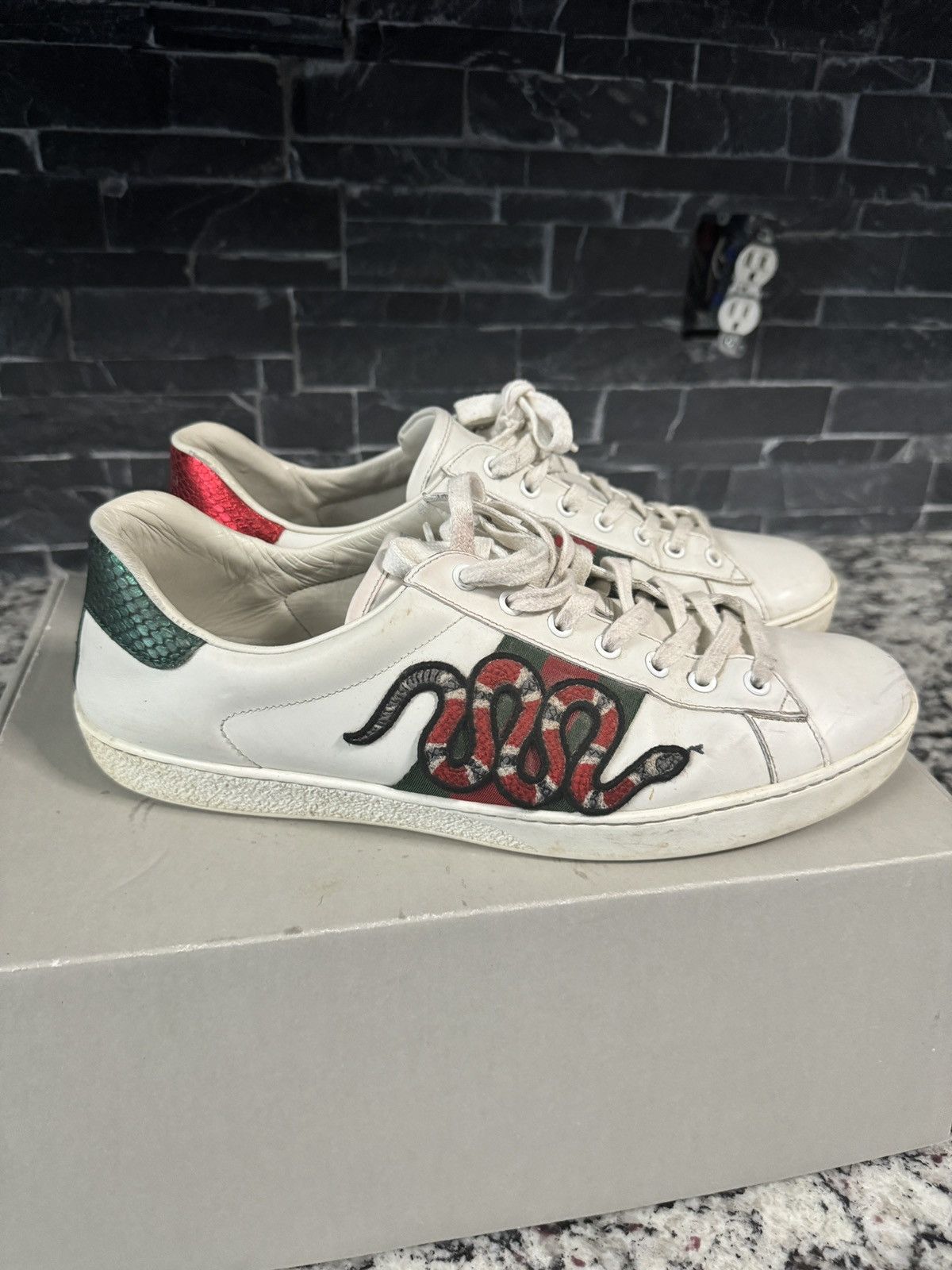 Gucci Gucci Ace Embroidered 'Snake’ size 11.5 Size US 11.5 / EU 44-45 - 3 Thumbnail