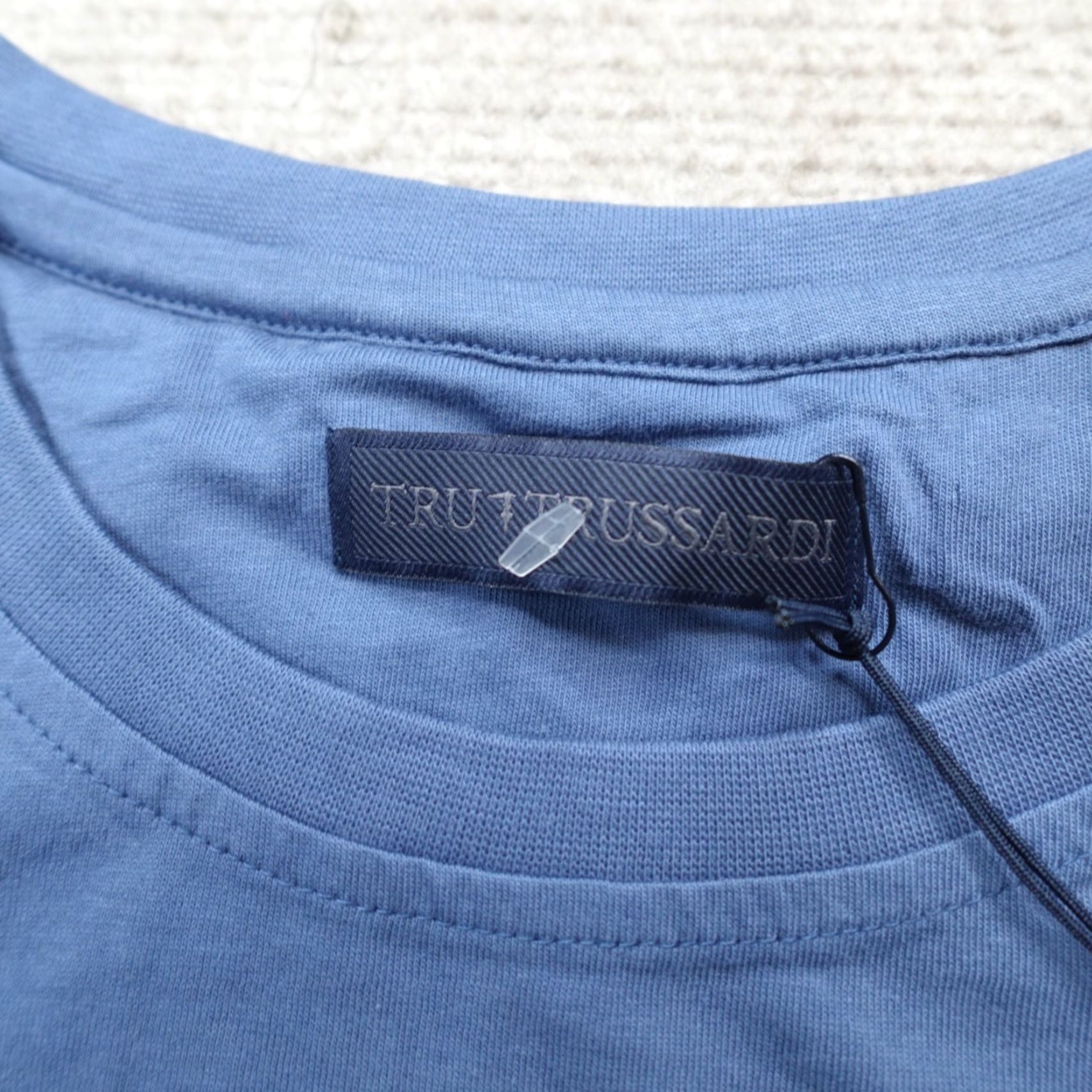 Trussardi Trussardi Shirt 2XL Blue Logo NEW Men Short Sleeve Crew Neck T‑Shirt Cotton Vintage: No? Size US XXL / EU 58 / 5 - 4 Thumbnail