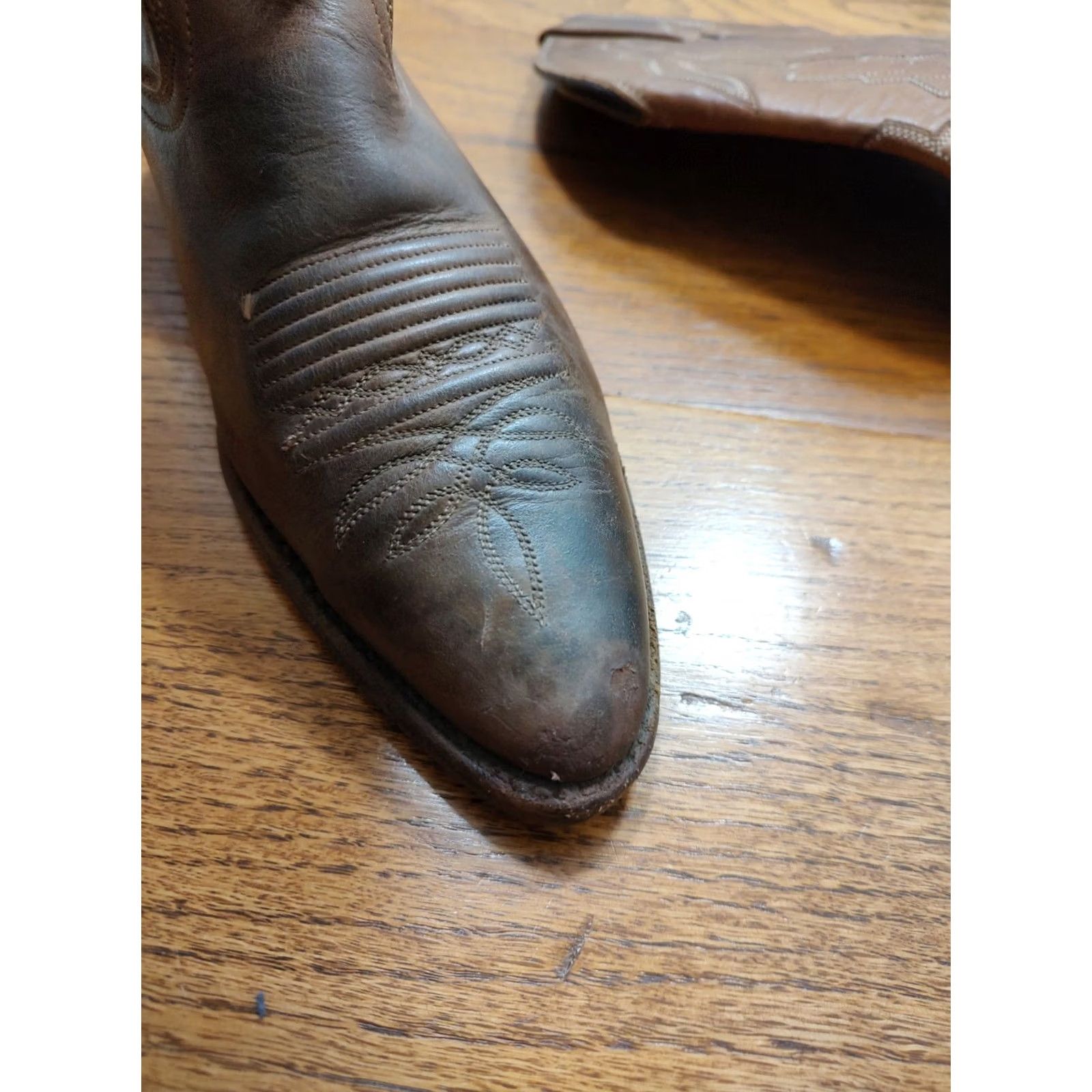Dan Post VINTAGE Dan Post Western Boots Marlboro P2551 Brown Mens 7.5 D Cowboy 90s Leather Boots Boots Brown Men Size US 8 / IT 38 - 3 Thumbnail
