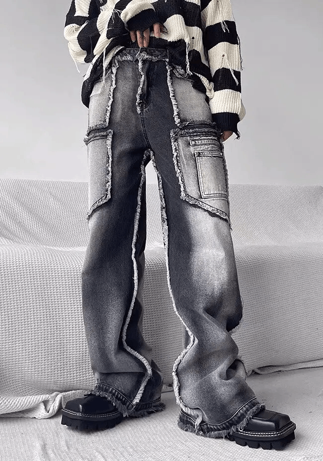 Japanese Brand × Vintage Retro punk distressed frayed jeans pants Size US 36 / EU 52 - 1 Thumbnail