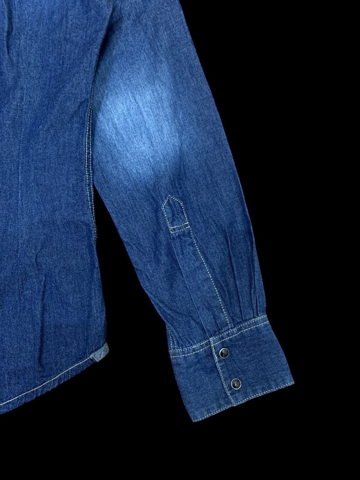Japanese Brand × Vintage Homme 291295 pearl snap denim shirt Size US M / EU 48-50 / 2 - 14 Thumbnail