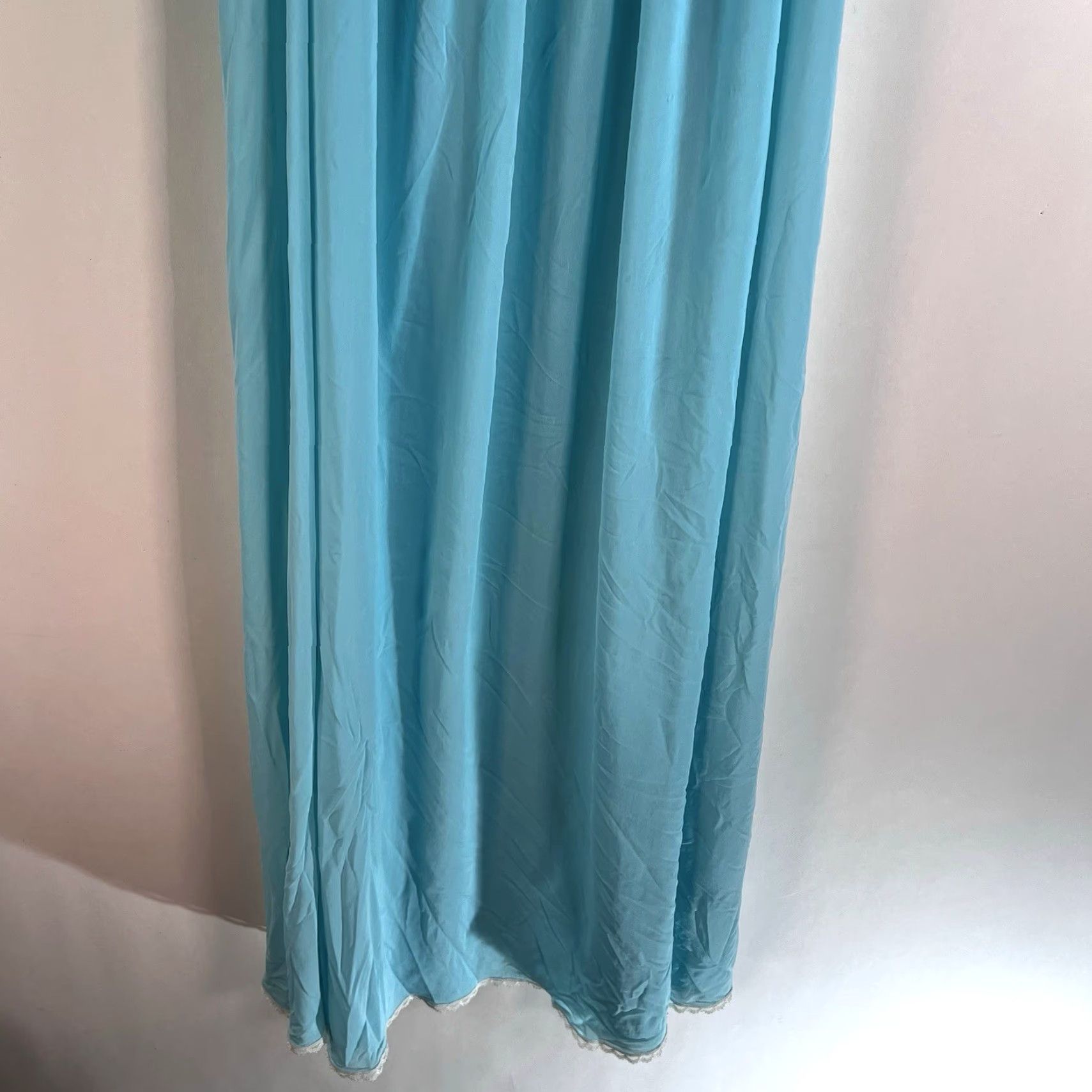 Vintage VINTAGE Miss Elaine Nightgown Maxi Eveningwear 1970s Size M Blue Full Sweep US Made Size ONE SIZE - 4 Thumbnail