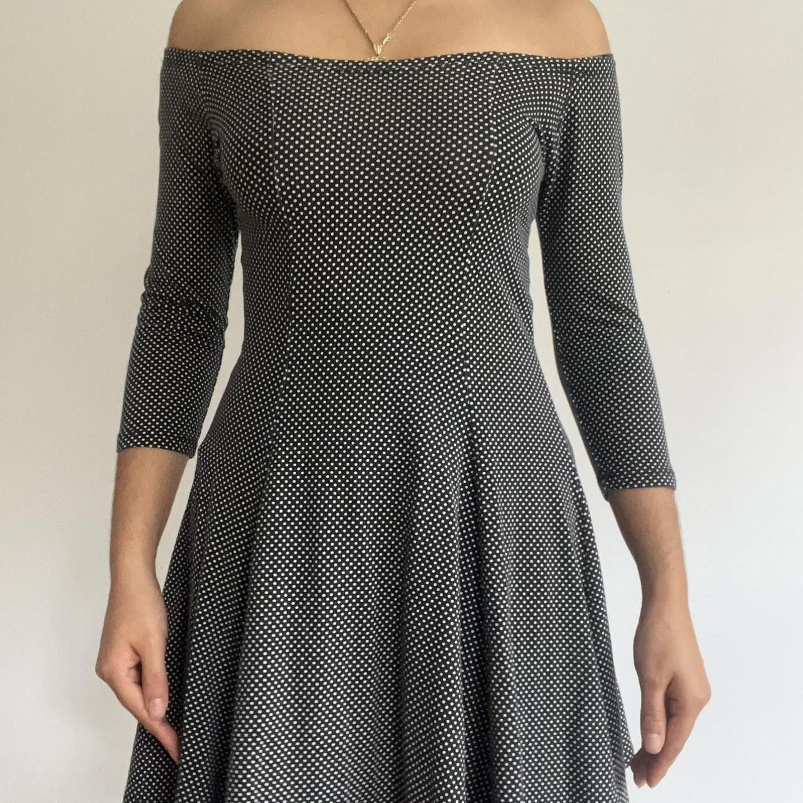 Forever 21 Black and white polka dot off the shoulder dress Size M / US 6-8 / IT 42-44 - 6 Thumbnail