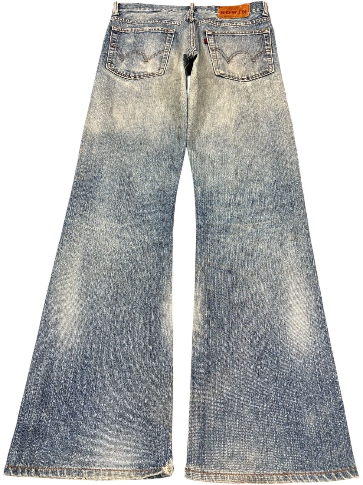 Edwin Vintage Japanese Edwin 503 Rebel Distressed Flare Jeans Size US 30 / EU 46 - 2 Thumbnail