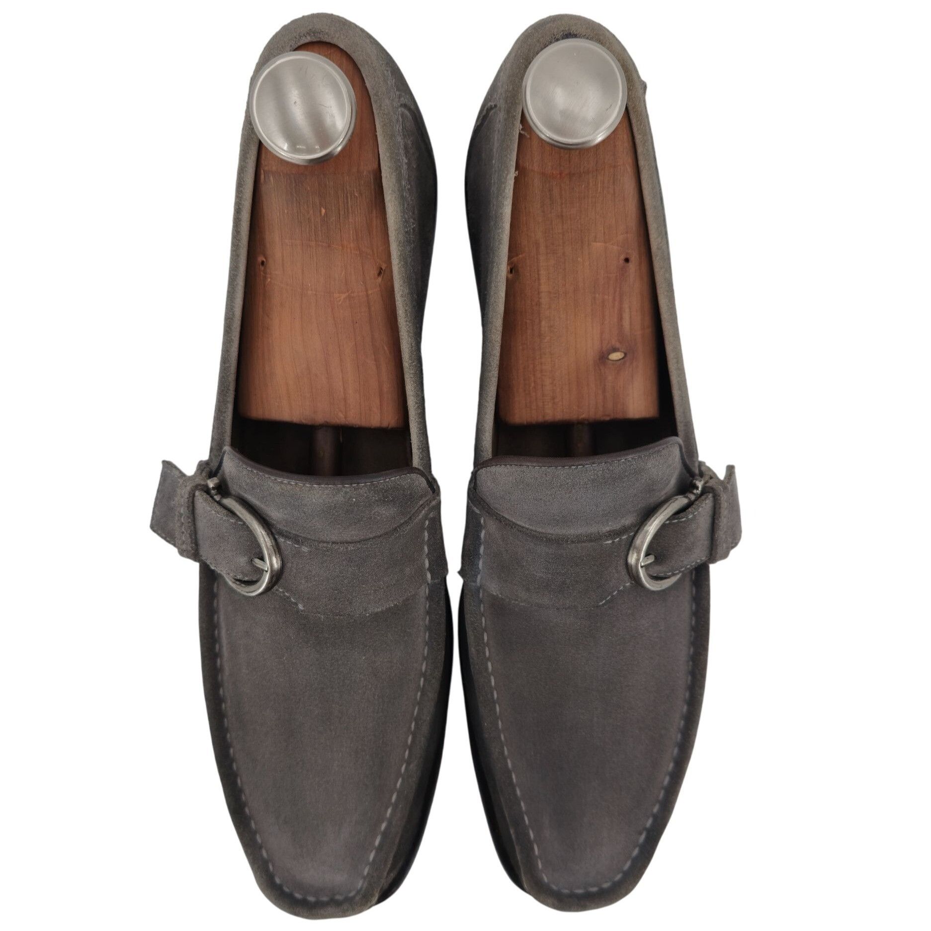 Salvatore Ferragamo Salvatore Ferragamo Italy Gray Suede Buckle Moccasin Loafers Size US 9.5 / EU 42-43 - 8 Thumbnail