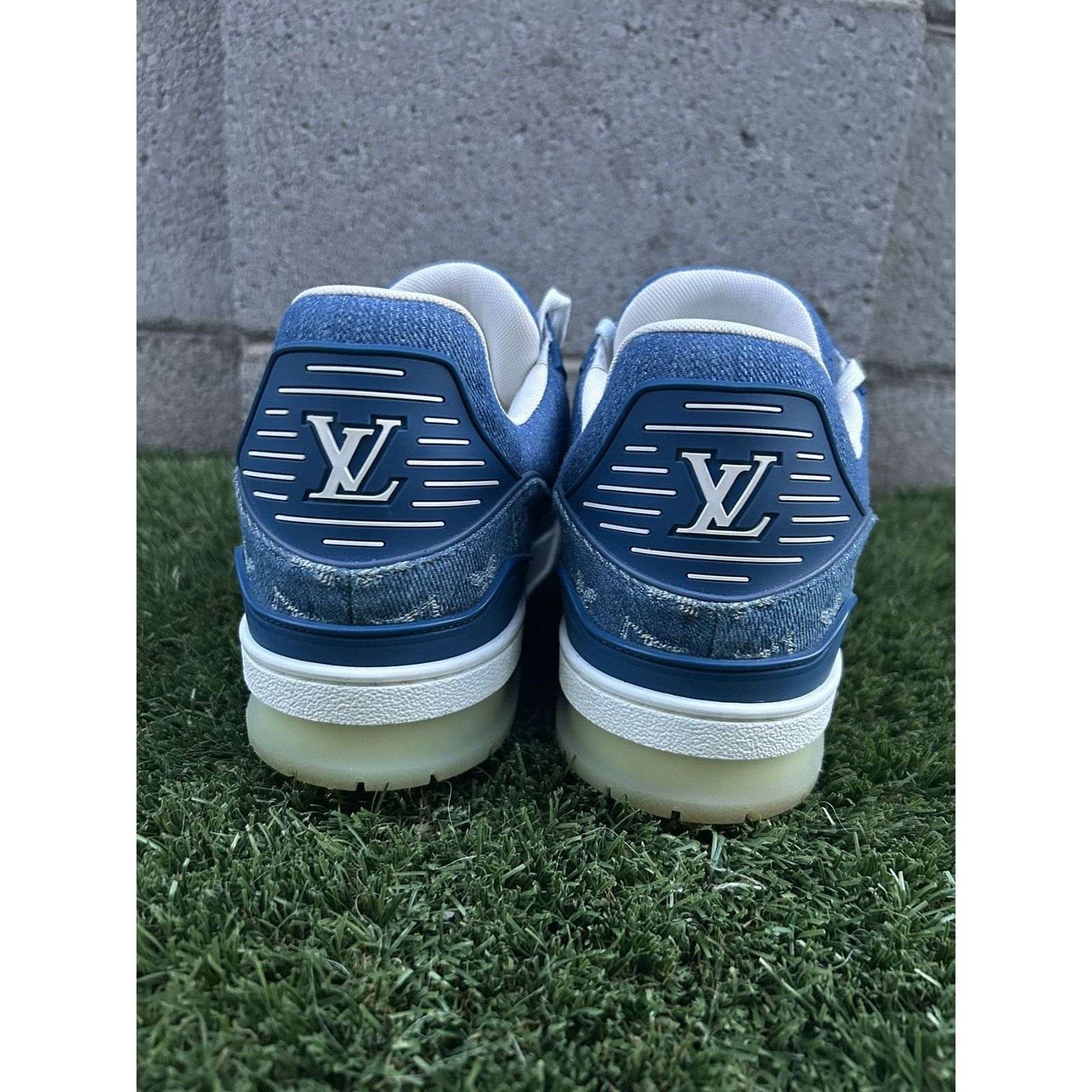 Louis Vuitton Louis Vuitton Trainer Denim Blue Monogram Sneakers Size 9.5 Size US 9.5 / EU 42-43 - 3 Thumbnail