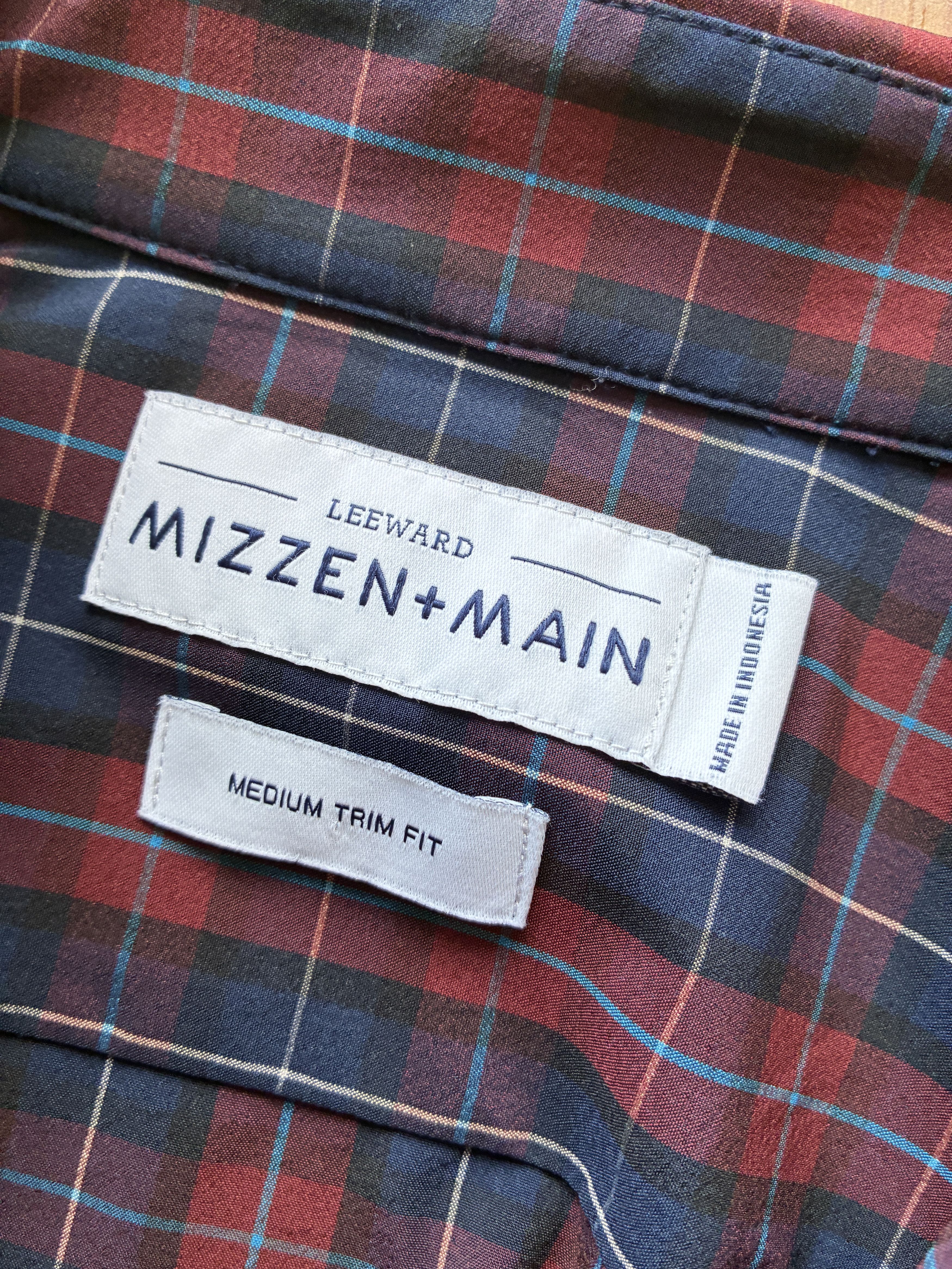 Mizzen+Main Mizzen+Main Leeward Men's Red Blue Plaid Dress Shirt Medium Size US M / EU 48-50 / 2 - 4 Thumbnail