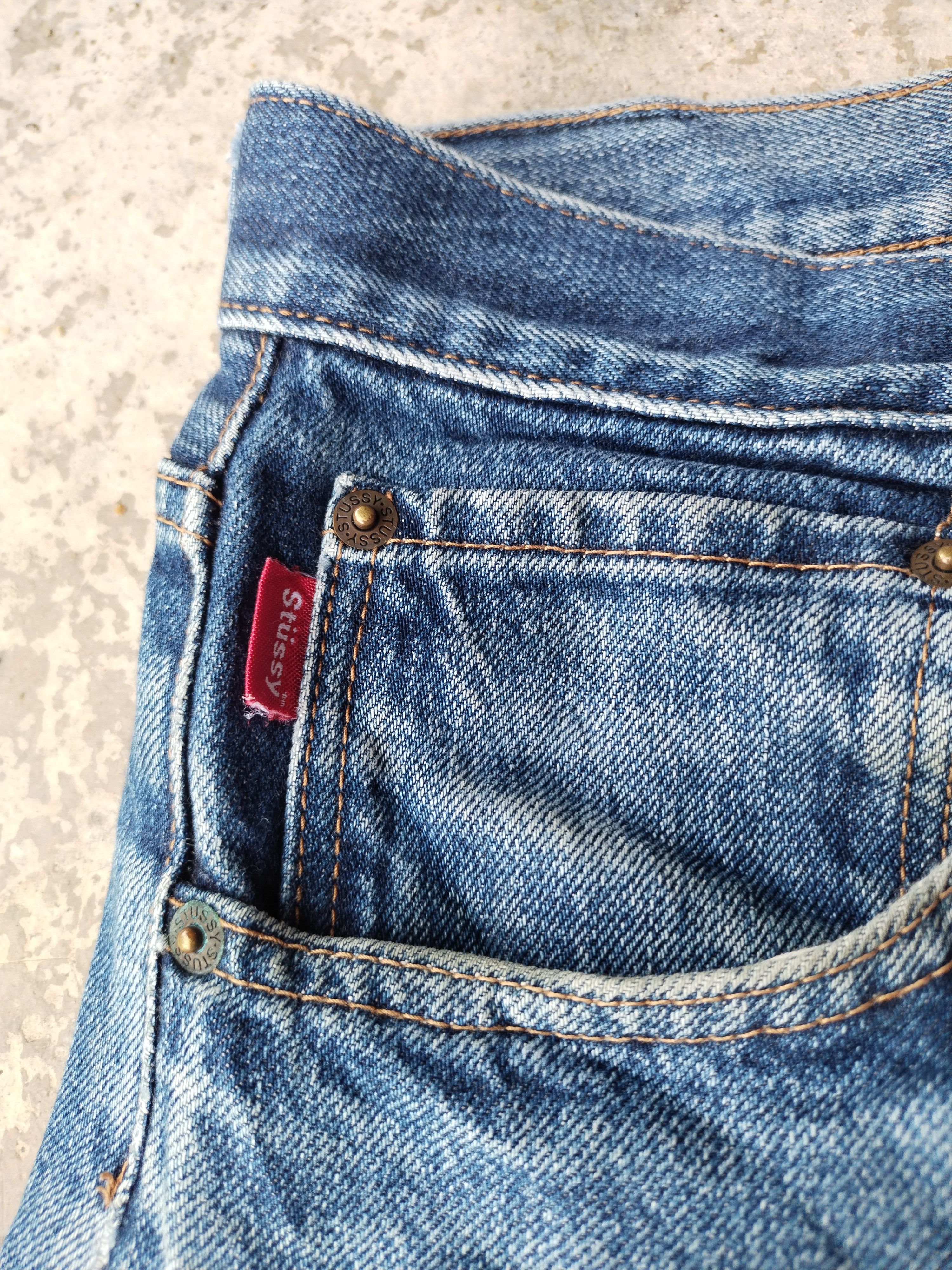 Stussy Vintage Stussy Selvedge Distressed Jeans RARE Punk Size 36" / US 14 / IT 50 - 5 Thumbnail