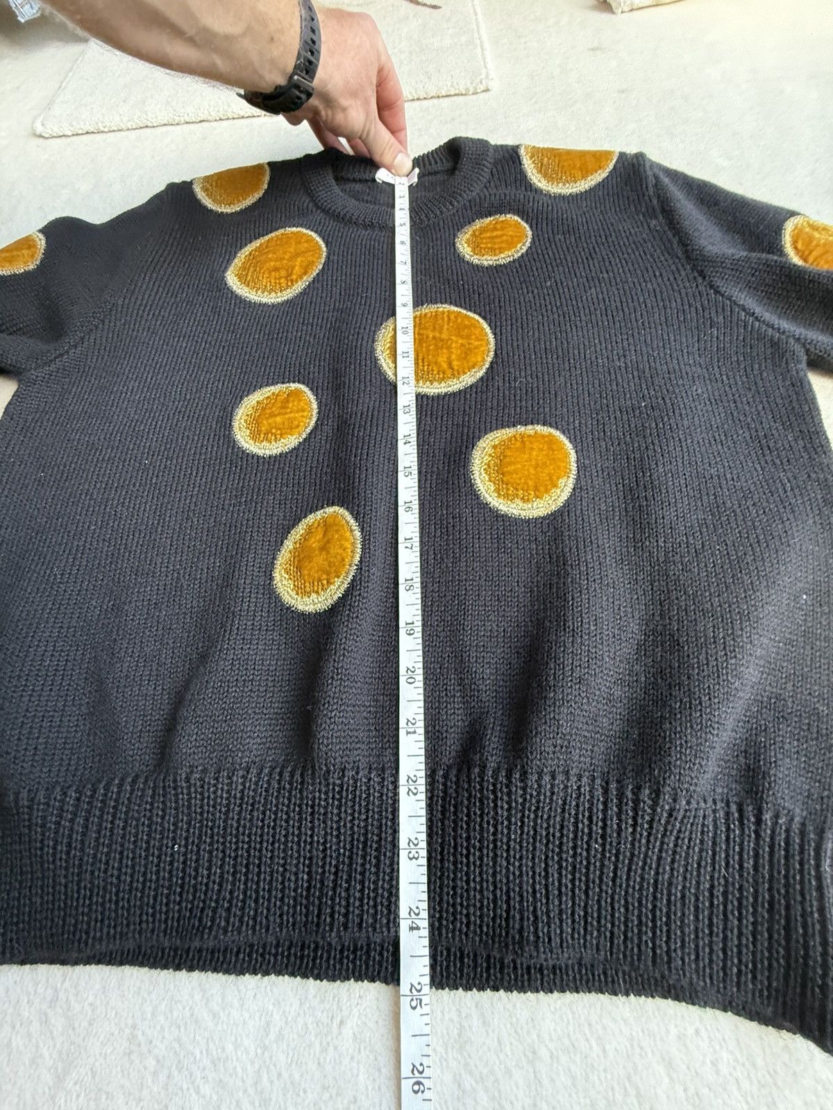 Celine × Hedi Slimane $1.6k Celine crew neck sweater with velvet circles M Hedi Size US M / EU 48-50 / 2 - 5 Thumbnail