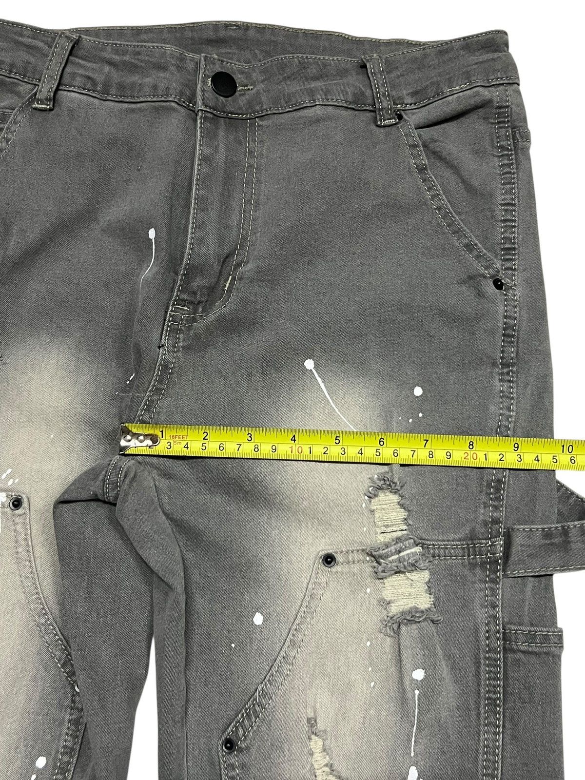 Japanese Brand Flared Vintage Double Knee Studded Splatter-Distressed Denim Size US 29 - 11 Thumbnail