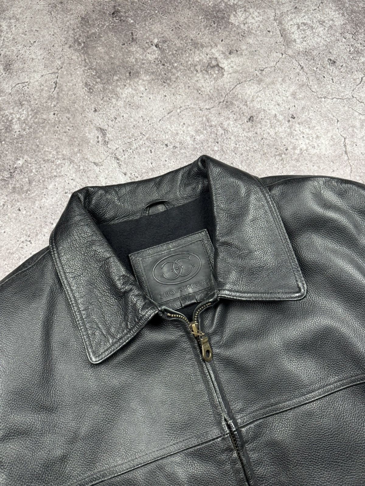 Japanese Brand Vintage leather hard jacket bomber baggy boxy opium japanese Size US XL / EU 56 / 4 - 6 Thumbnail