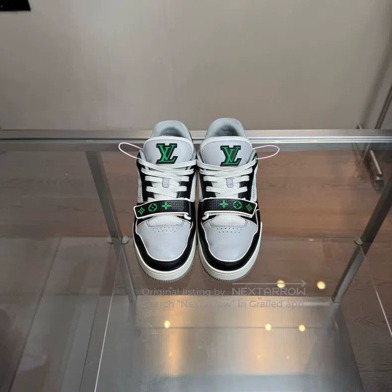 Louis Vuitton Louis Vuitton Trainer Black and Green Velcro shoes Size US 7 / EU 40 - 6 Thumbnail