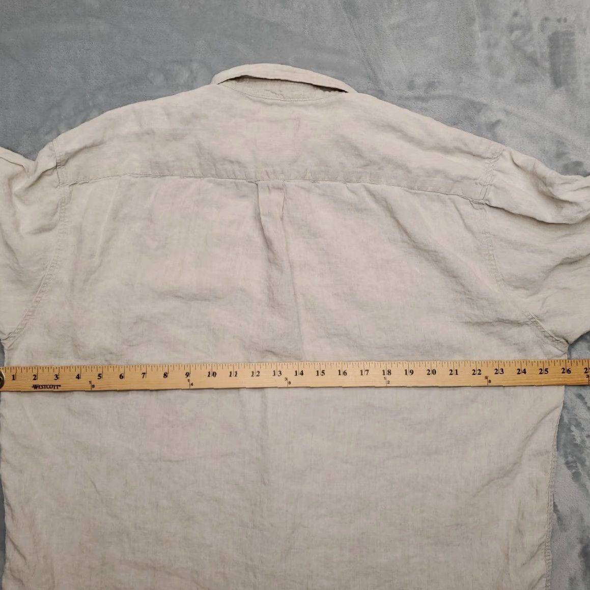 Vintage Bowen Wright Shirt Men Beige 100% Linen Button Up Outdoor Casual Coastal Classic XL Regular Long Sleeve Button-Up Collared Pockets Size US XL / EU 56 / 4 - 6 Thumbnail
