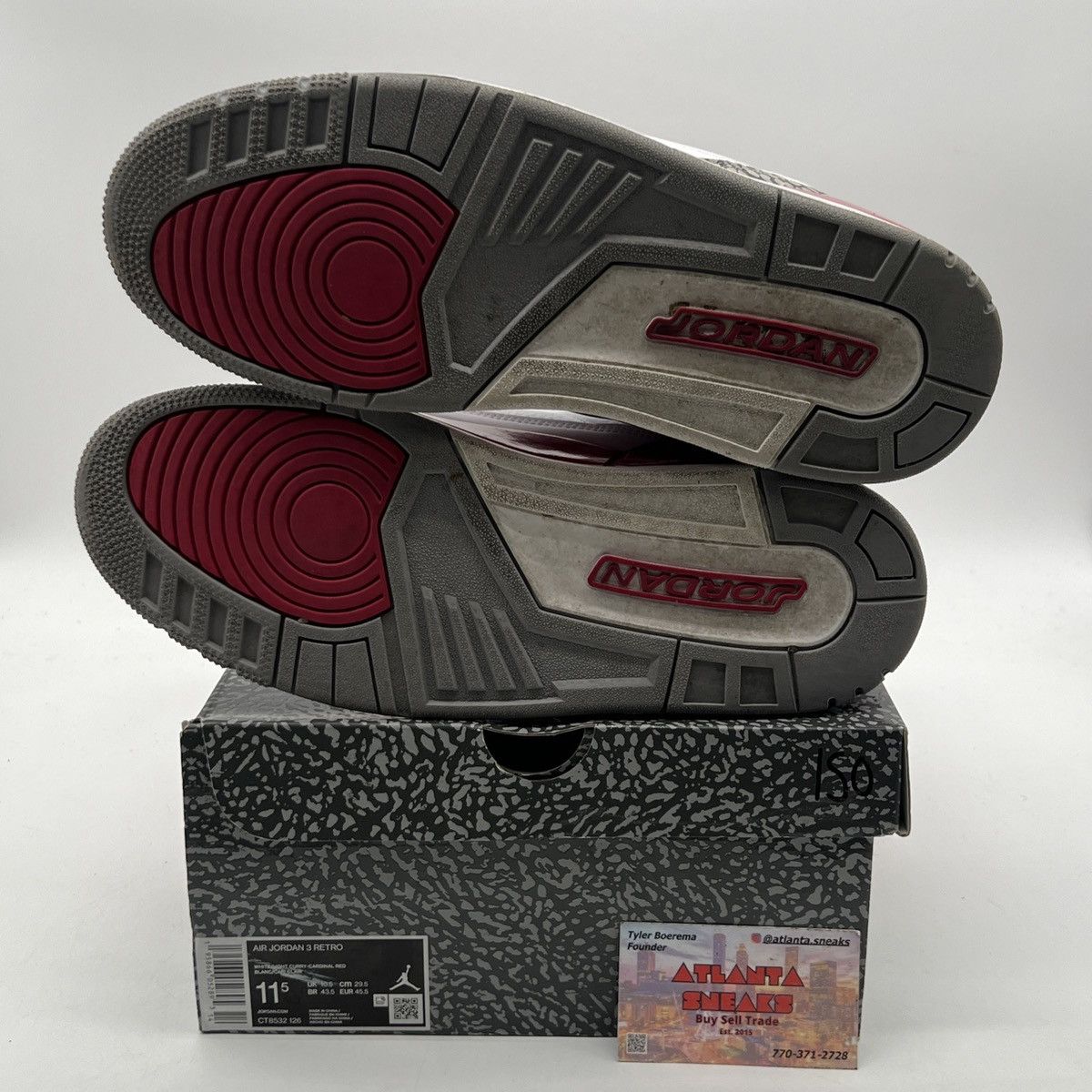 Jordan Brand Air Jordan 3 cardinal red Size US 11.5 / EU 44-45 - 8 Thumbnail