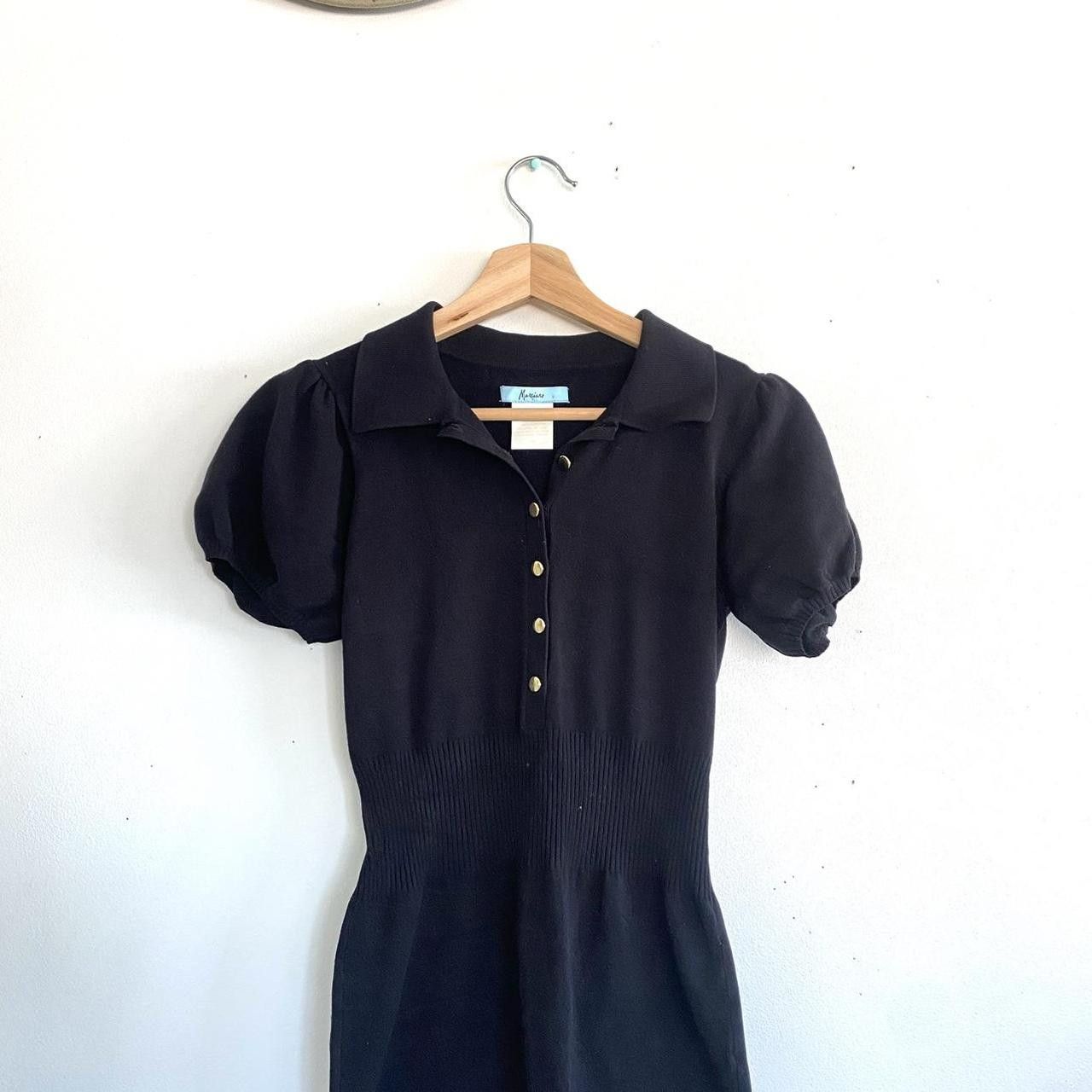 Georges Marciano MARCIANO BLACK COLLARED SWEATER DRESS WOMENS SIZE MEDIUM Size M / US 6-8 / IT 42-44 - 2 Thumbnail