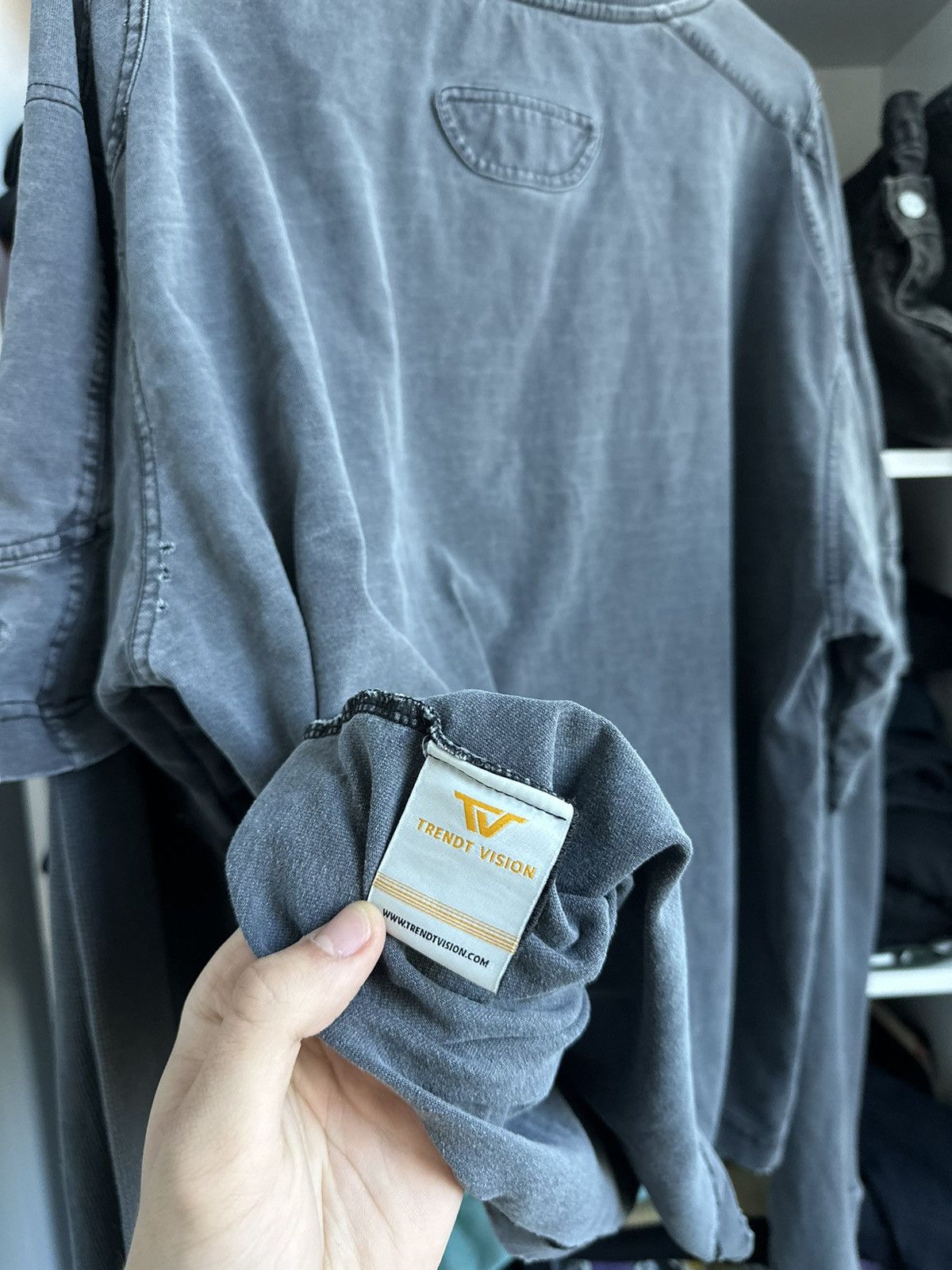 Trendt Vision 🔥Y2K TREND VISION DISTRESSED WAFFLE LONG SLEEVE T SHIRT🔥 Size US L / EU 52-54 / 3 - 11 Thumbnail