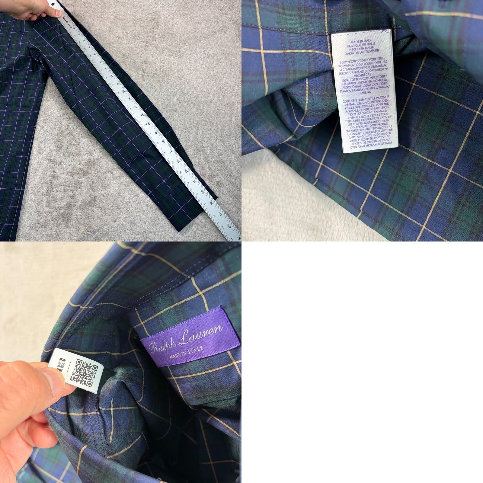 Ralph Lauren Purple Label Ralph Lauren Purple Label Poplin Shirt Blackwatch Navy Plaid Men M NWT Button-Up Collared Long Sleeve, Cotton, Regular Fit, Made in Italy, 495 MSRP Size US M / EU 48-50 / 2 - 9 Thumbnail