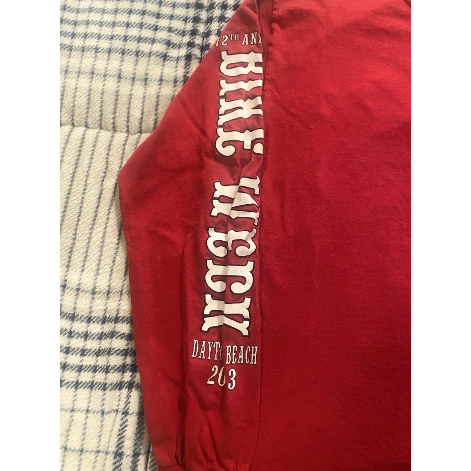 Gildan Daytona Bike Week 2013 Motorcycle Long Sleeve T Shirt Double Sided Red Men Small Size US S / EU 44-46 / 1 - 7 Thumbnail