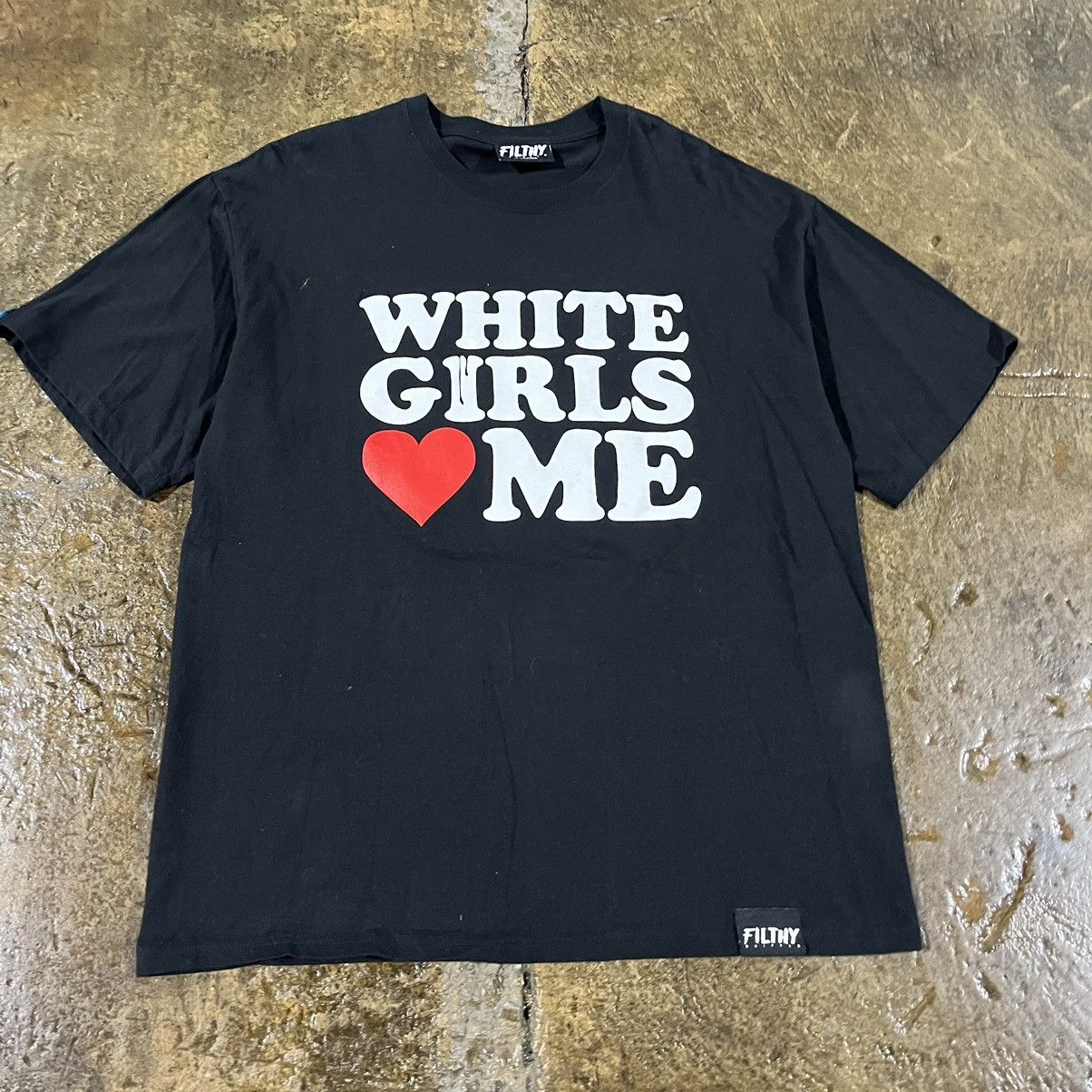Vintage Crazy Y2K White Girls Love Me Funny Hu mor Parody Tee Shirt Size US XL / EU 56 / 4 - 2 Thumbnail
